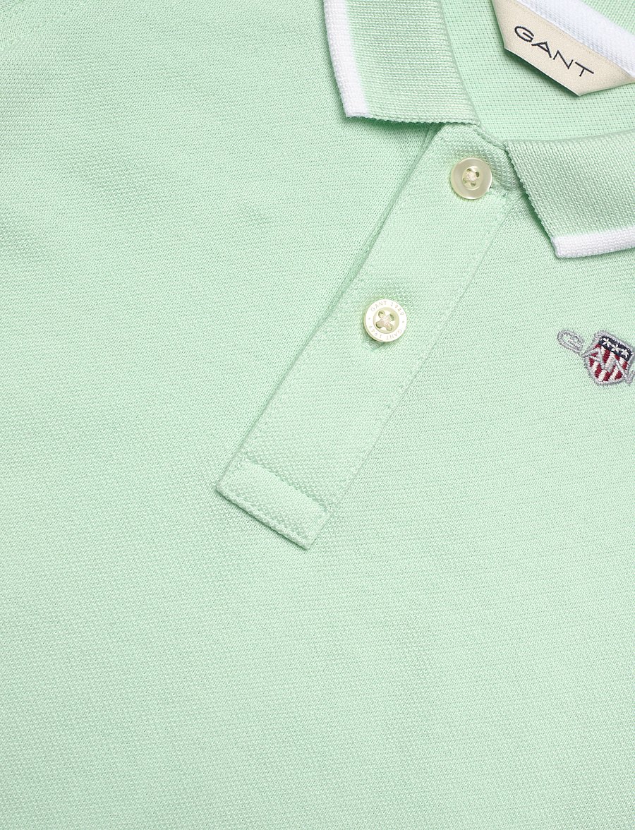 Gant - CONTRAST TP SS PIQUE RUGGER - kortærmede poloer - faded mint - 2