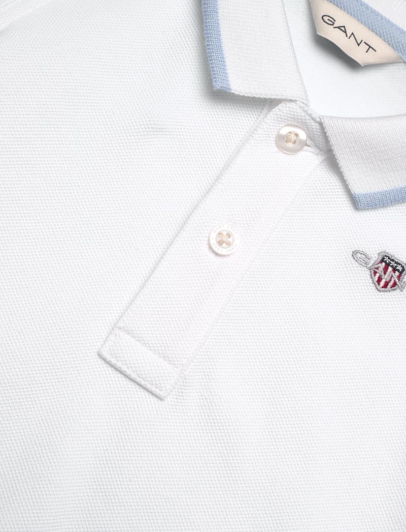 GANT - CONTRAST TP SS PIQUE RUGGER - lühikeste varrukatega polod - white - 2