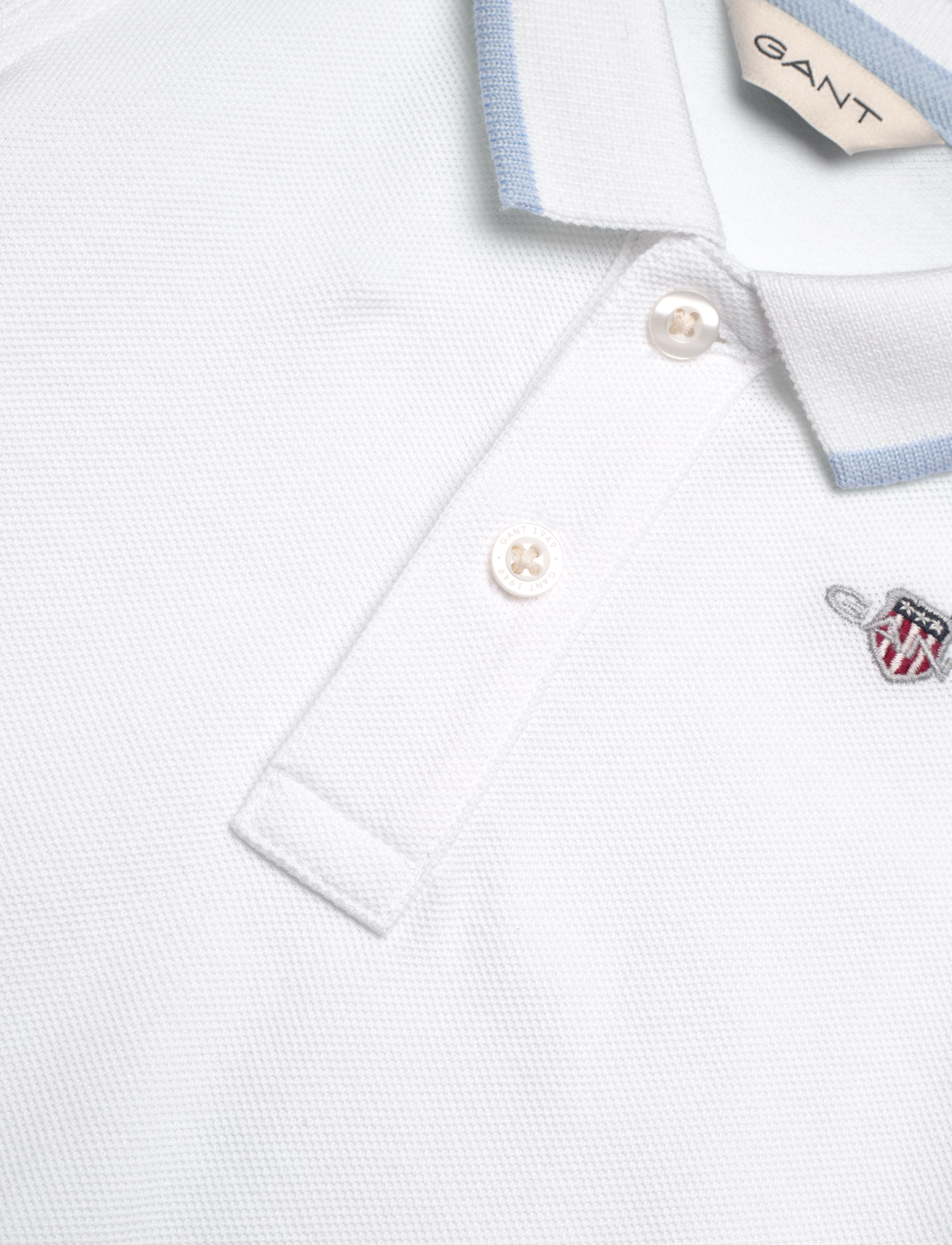 Gant - CONTRAST TP SS PIQUE RUGGER - lühikeste varrukatega polod - white - 2