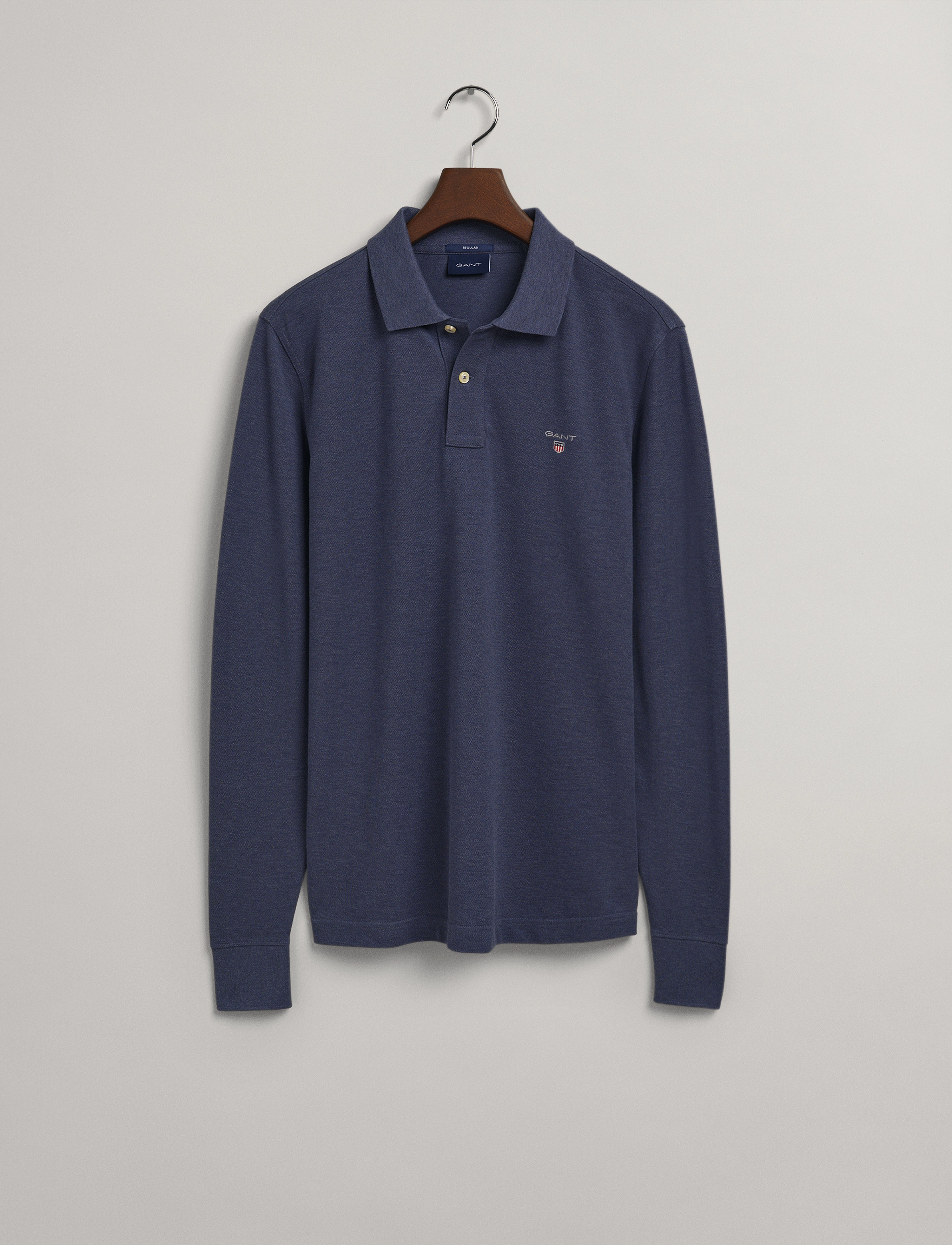 GANT - ORIGINAL PIQUE  LS RUGGER - dark jeansblue melange - 2