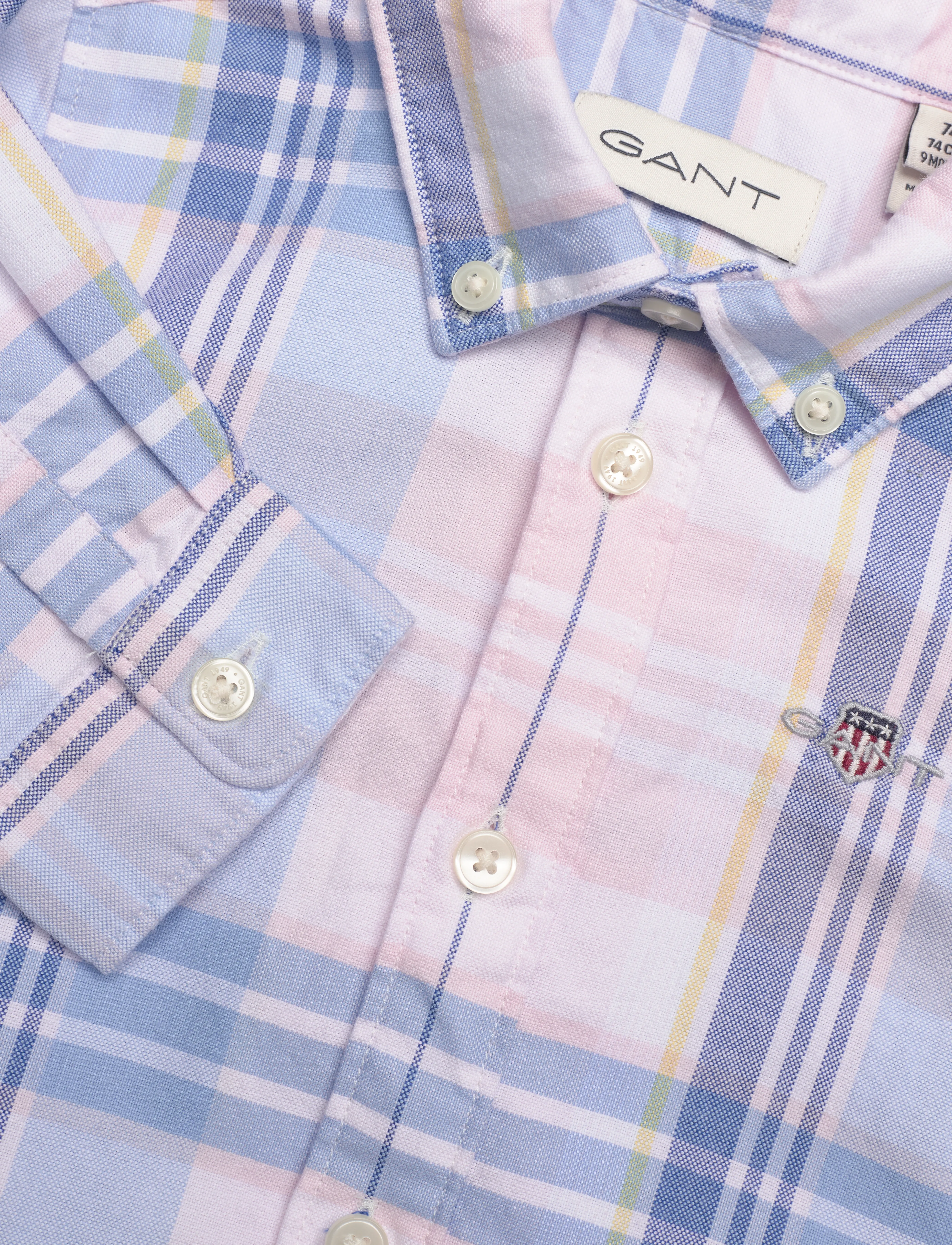 Gant - CHECKED OXFORD BD LS SHIRT - langärmlige hemden - light pink - 2