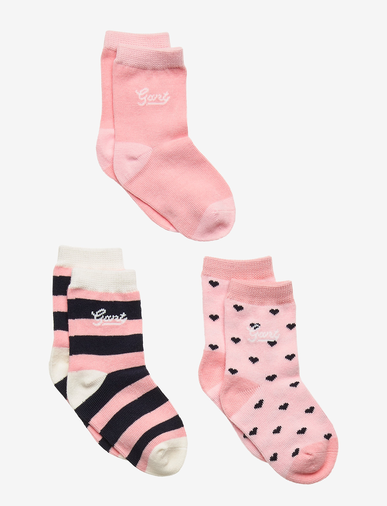 GANT - D1. PREPPY 3 PACK BABY SOCKS - strawberry cream - 0