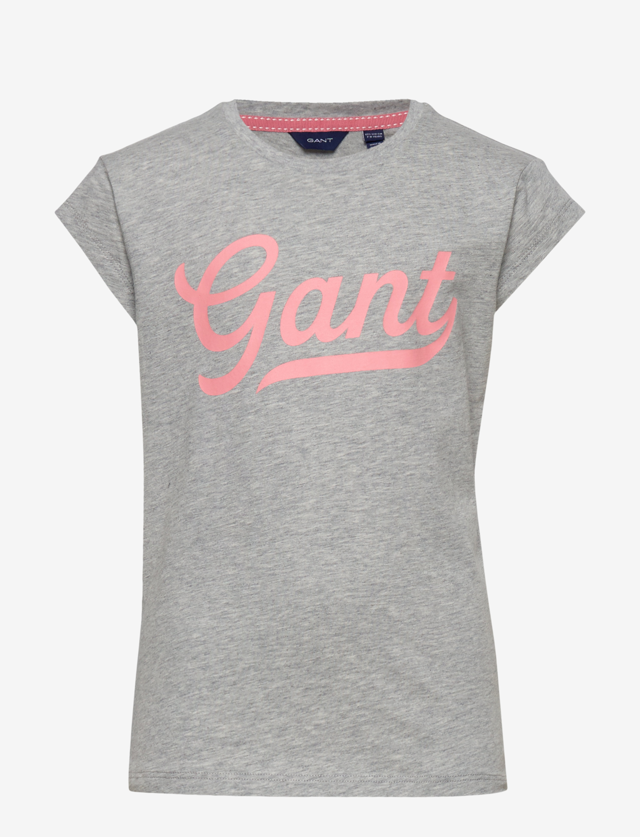 GANT - D1. GANT SCRIPT LOGO SS T-SHIRT - light grey melange - 0