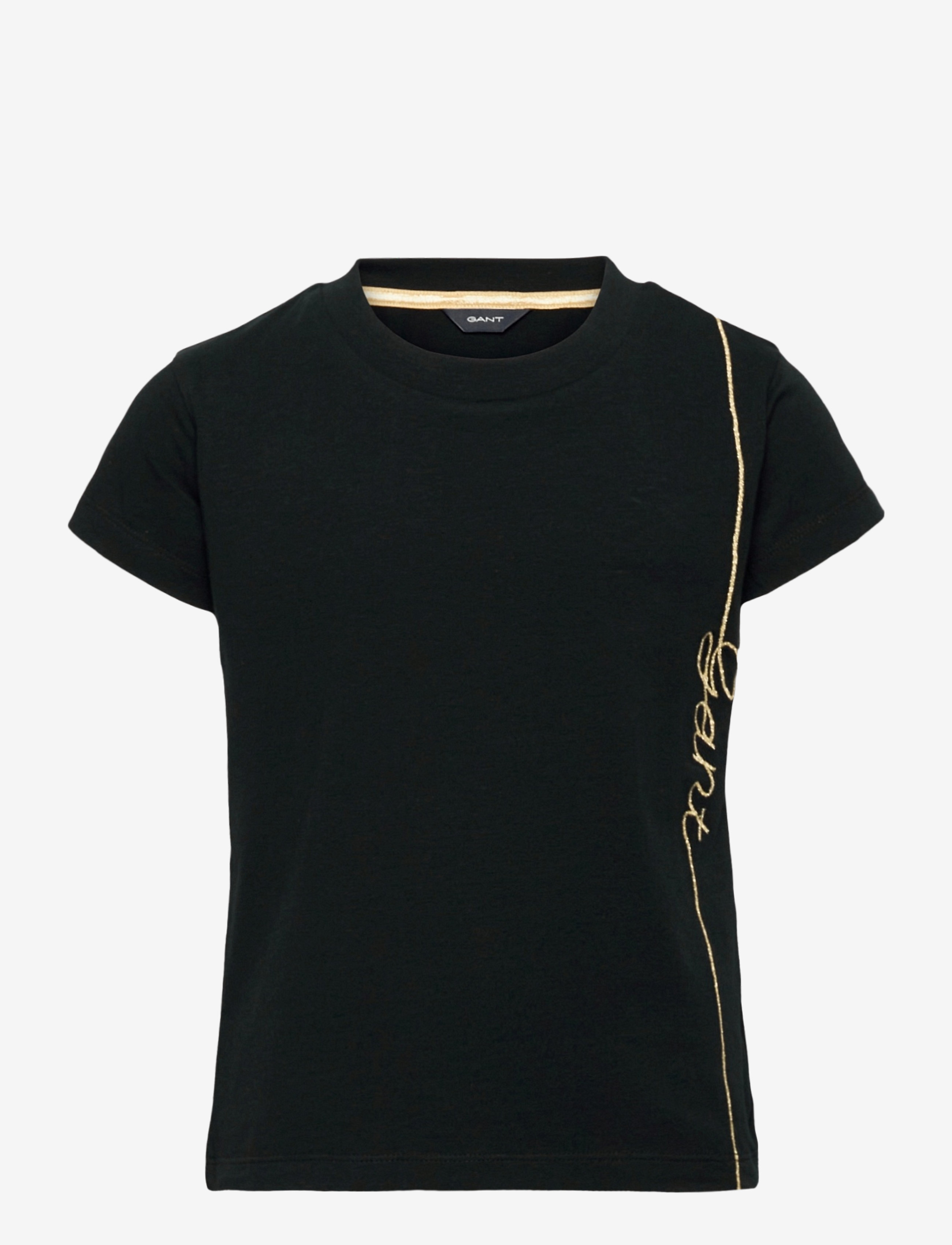 GANT - D2. GANT SCRIPT SS T-SHIRT - black - 0