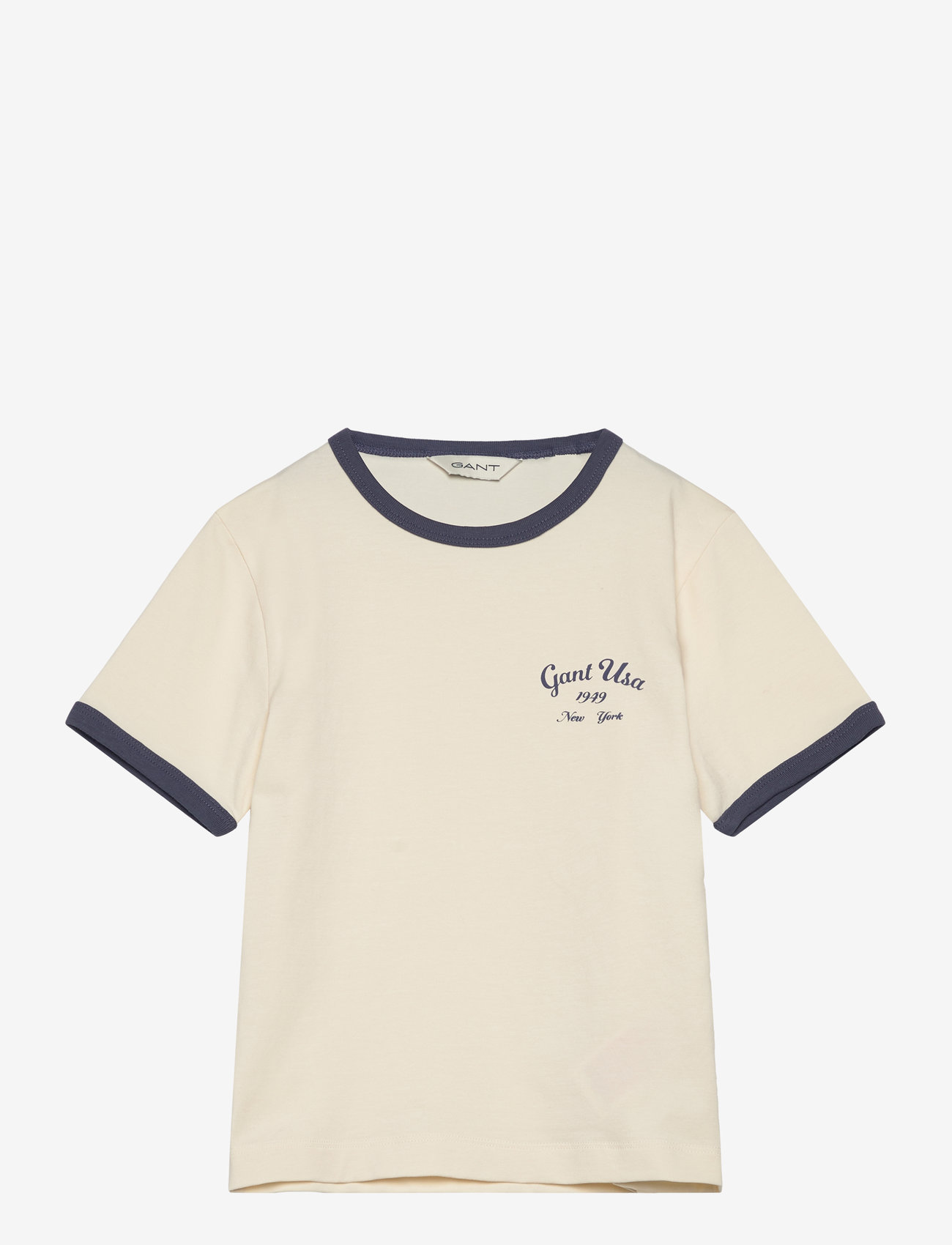 GANT - SCRIPT LOGO SLIM TOP - efterårstøj - cream - 0