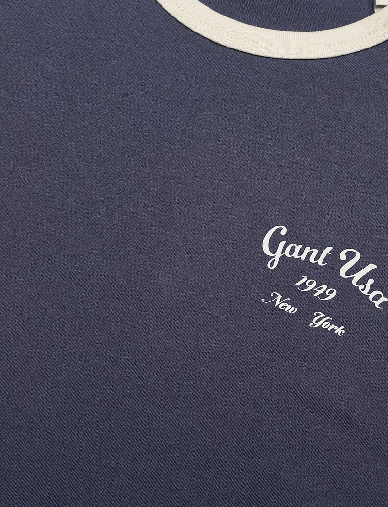 GANT - SCRIPT LOGO SLIM TOP - kortärmade t-shirts - washed blue - 2