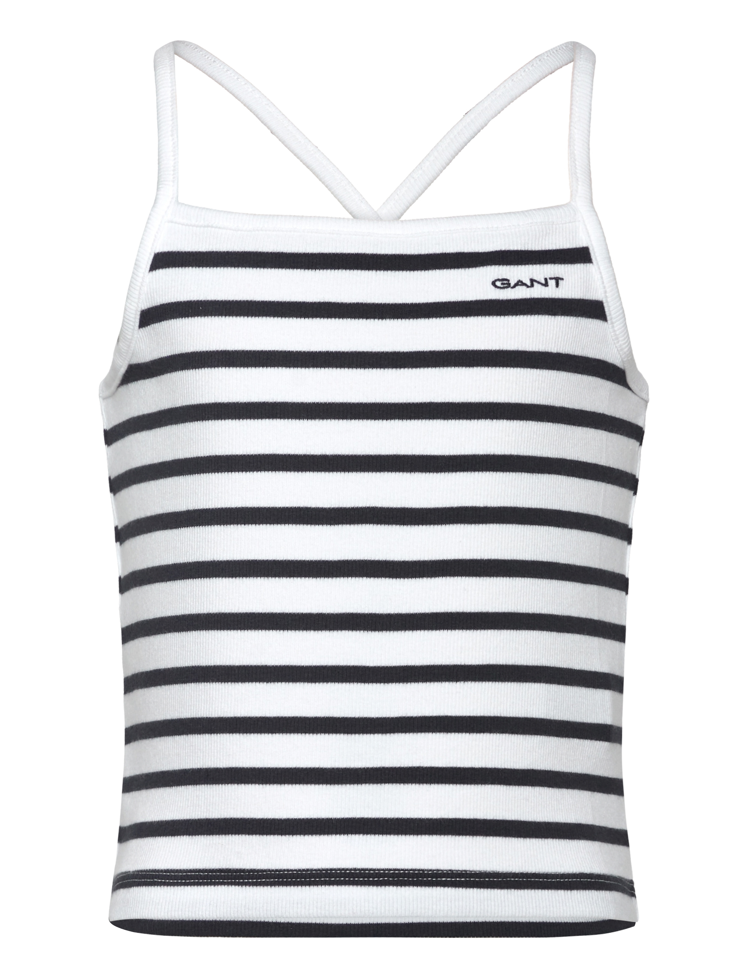 Gant STRIPED TANK TOP - T-shirts - EVENING BLUE / white