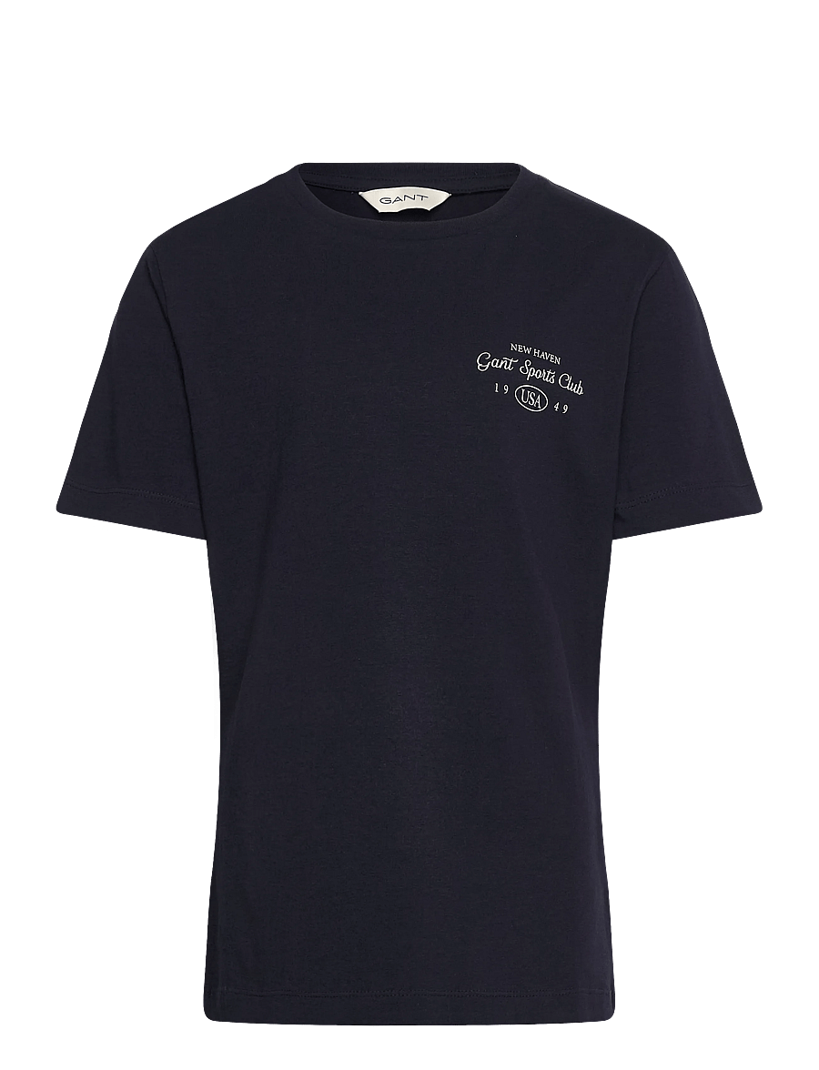 Gant - SPORTS CLUB GRAPHIC T-SHIRT - t-shirts à manches courtes - evening blue - 0