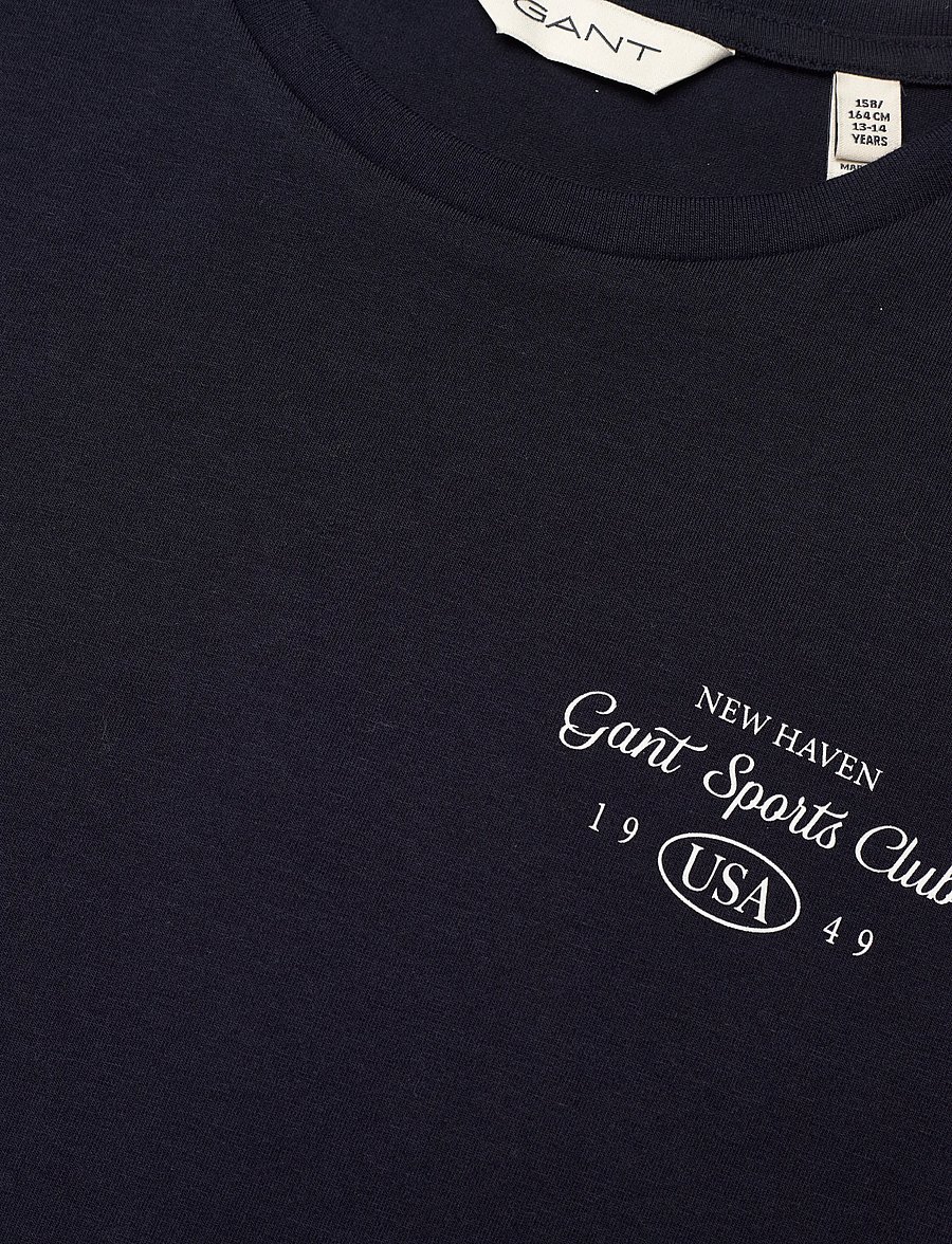 Gant - SPORTS CLUB GRAPHIC T-SHIRT - t-shirts à manches courtes - evening blue - 2