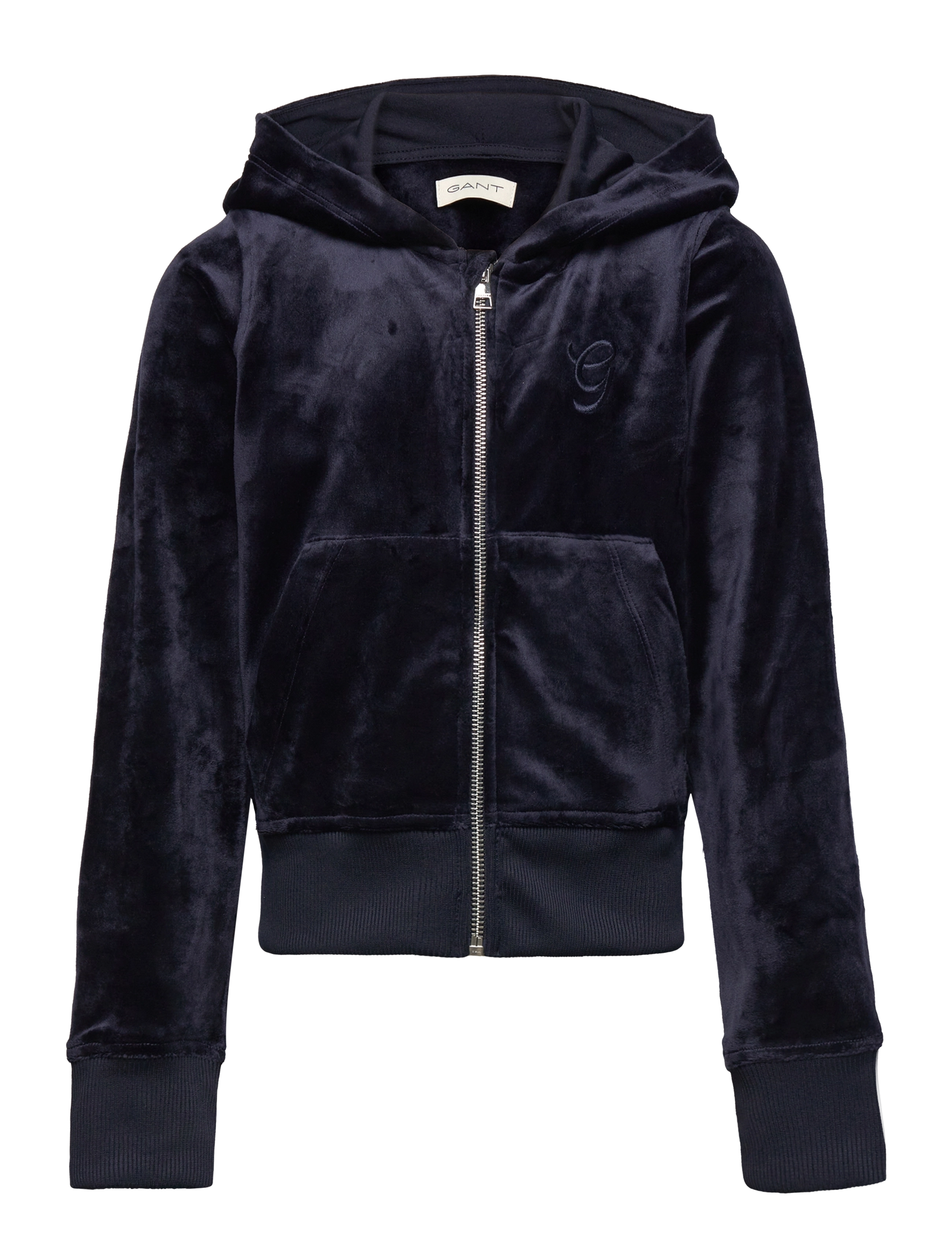 Gant VELOUR ZIP HOODIE - Riided - EVENING BLUE / navy