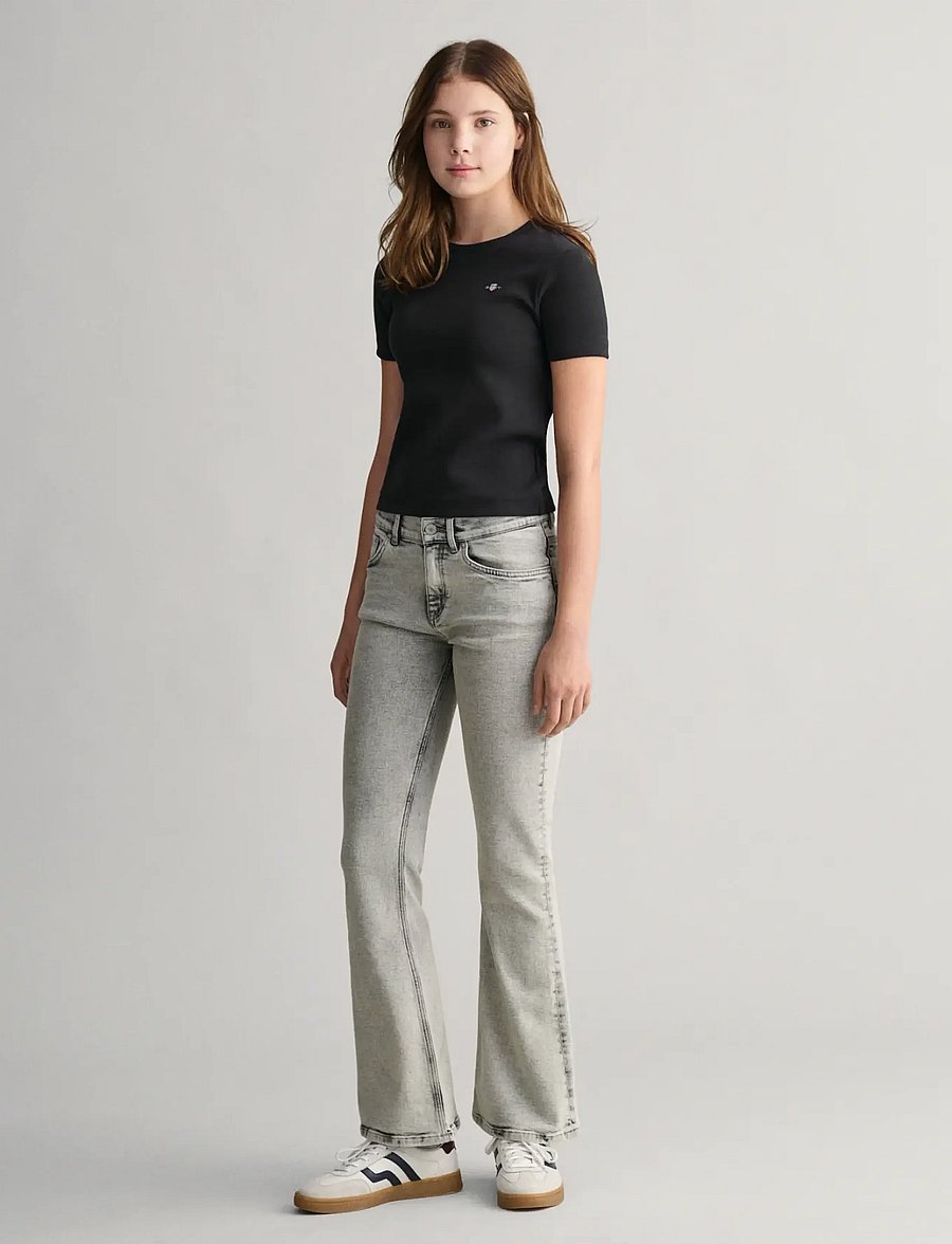 Gant - BOOTCUT JEANS - jeans bootcut - grey worn in - 0