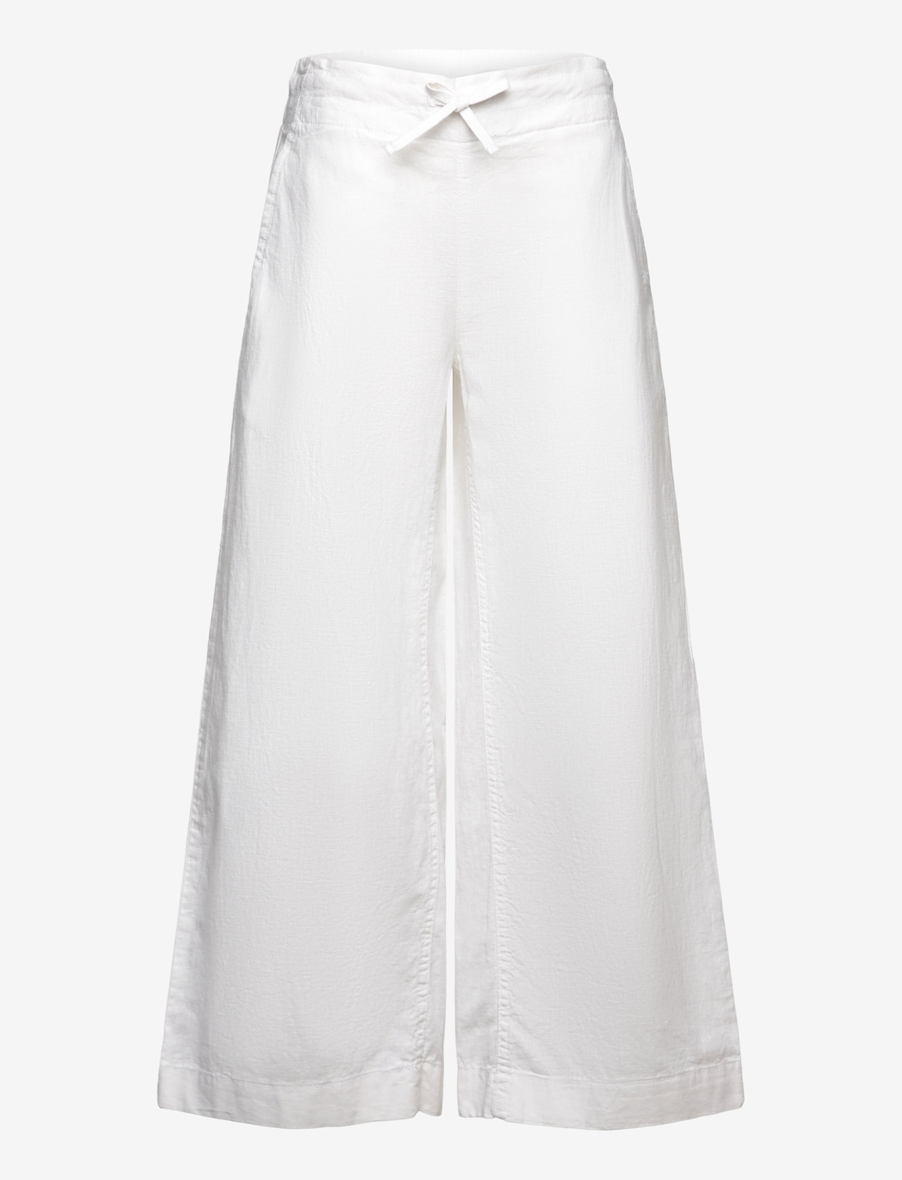 GANT - PULL ON COTTON LINEN PANTS - leinen-kleidung - white - 0