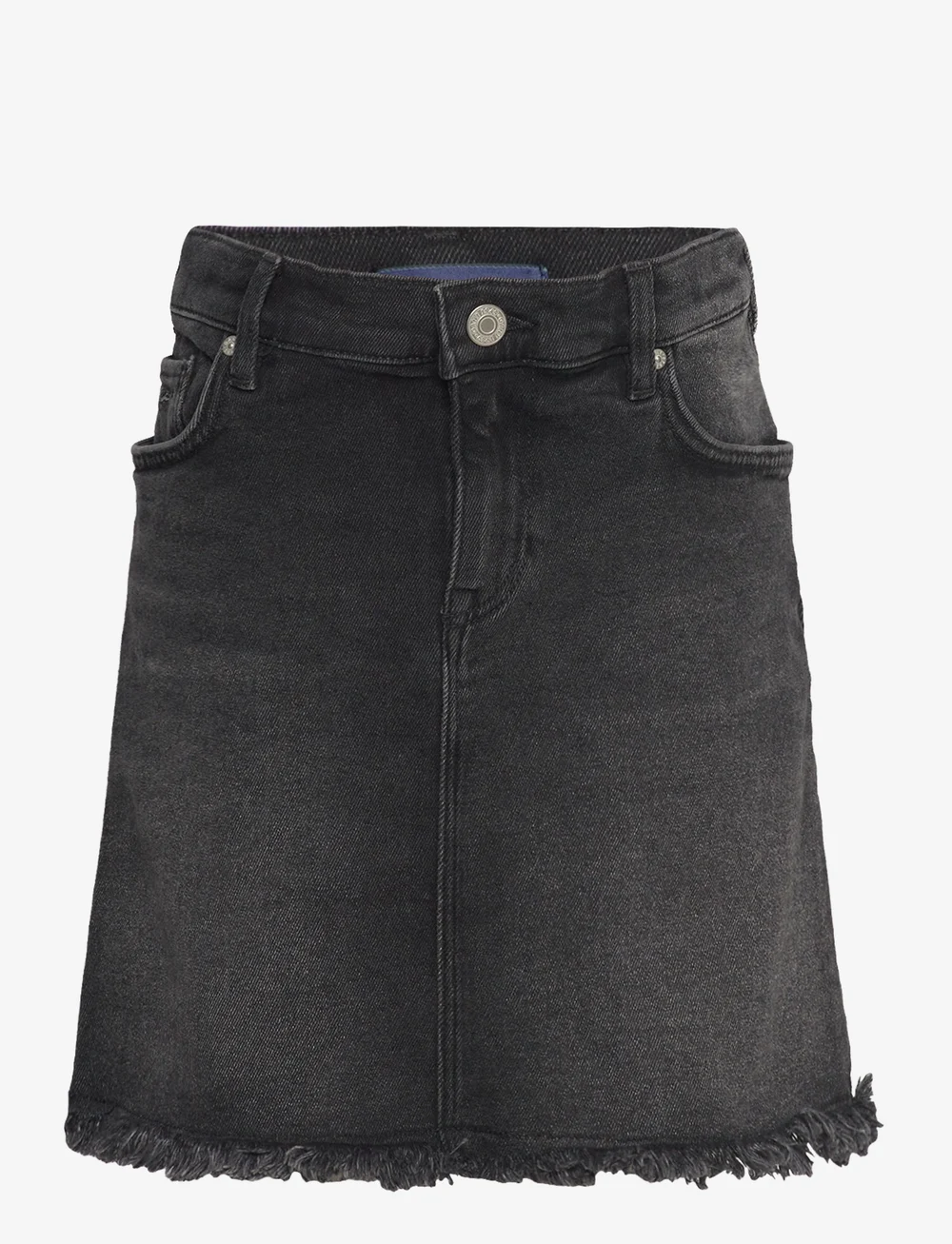 Black fringe top jean skirt