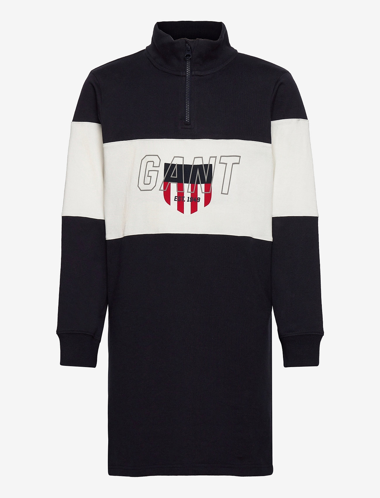 GANT - D2. SPORTY SHIELD HALF ZIP DRESS - evening blue - 0