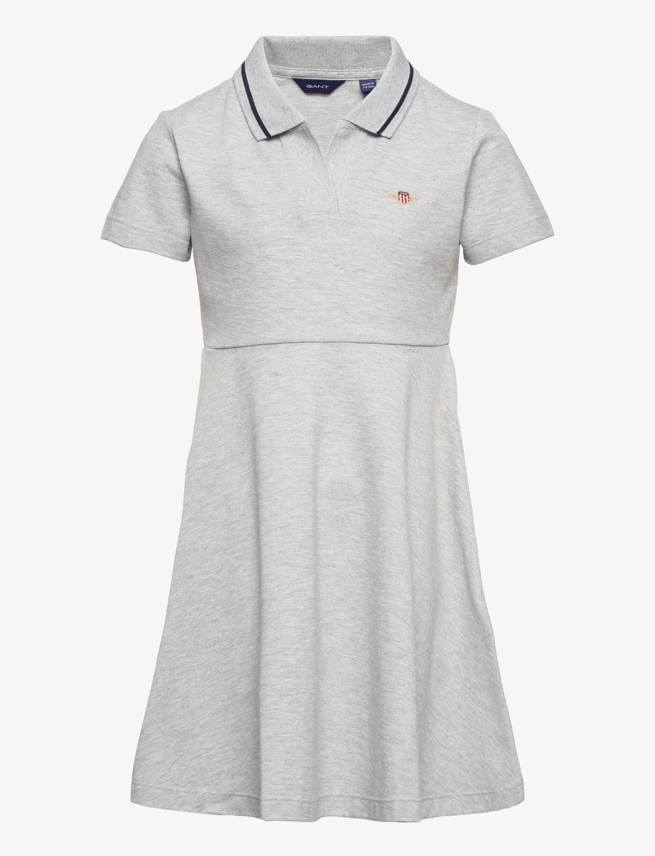 GANT - RUGGER PIQUE DRESS - short-sleeved casual dresses - light grey melange - 0