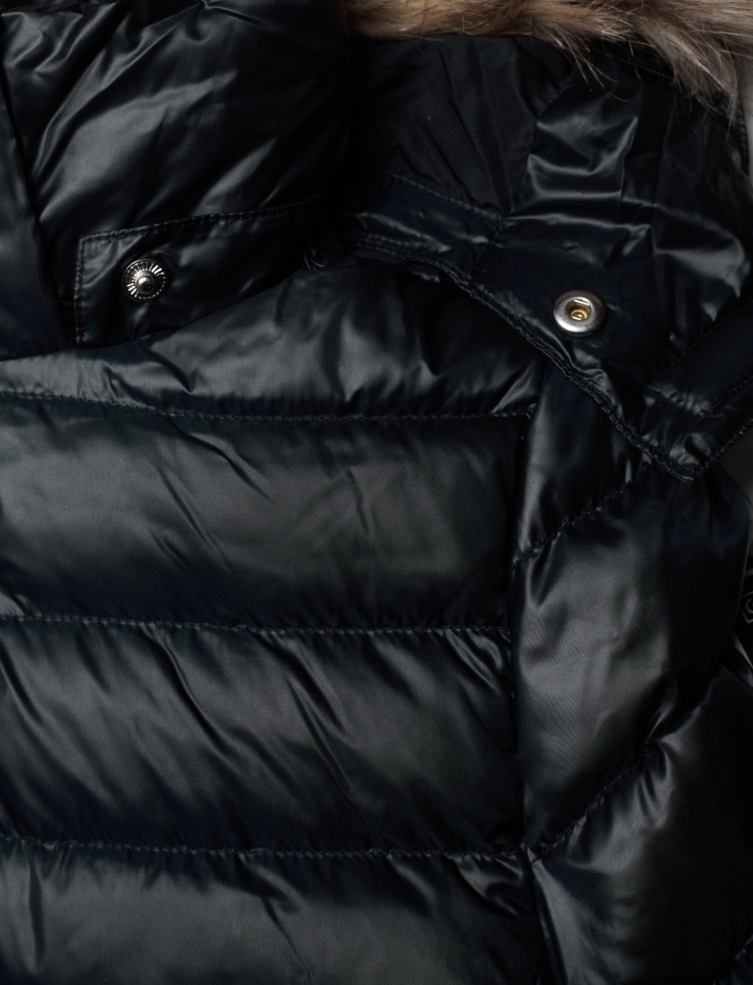 GANT - D1. LONG FAUX FUR PUFFER JACKET - black - 3
