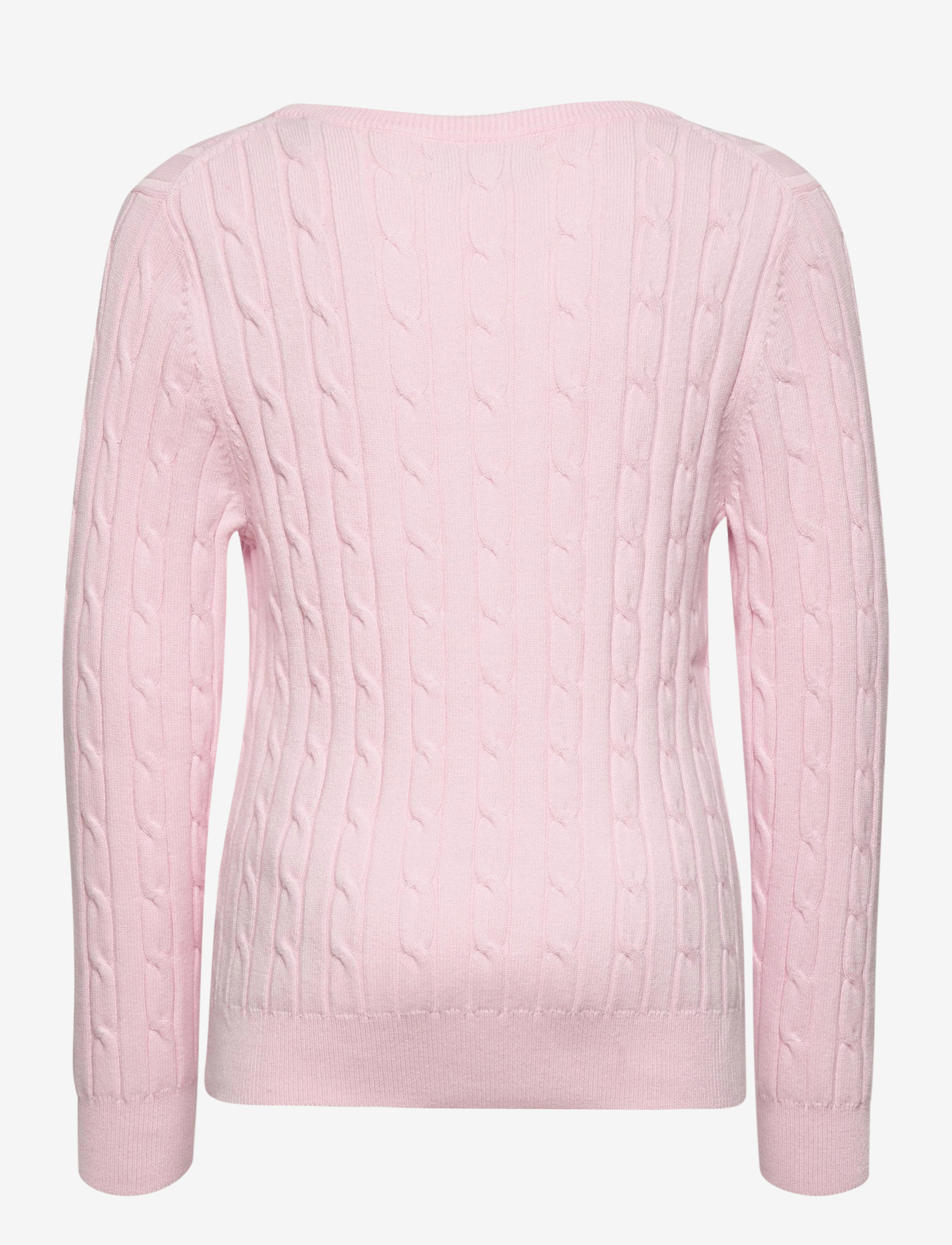 GANT - D1. STRETCH COTTON CABLE CREW - light pink - 1