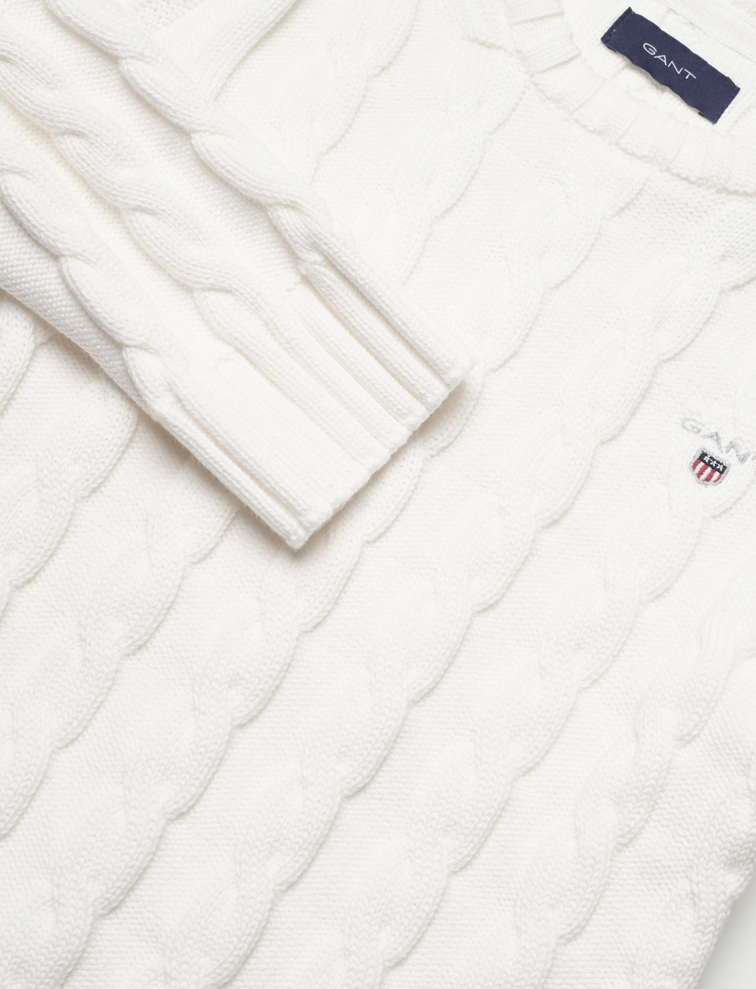 GANT - COTTON CABLE CREW - eggshell - 2