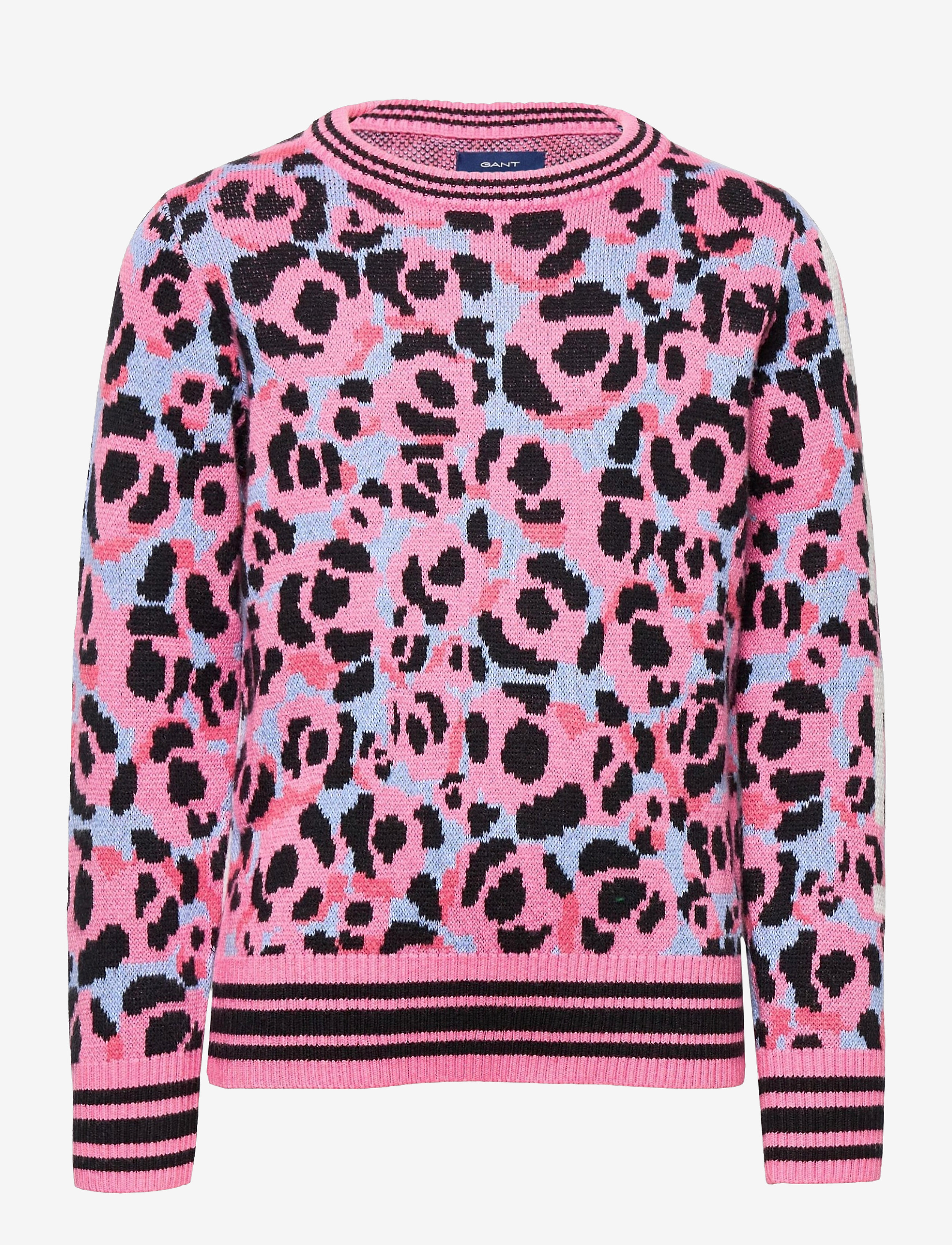 GANT - D1. GANT LEOPARD JAQUARD CREW - sea pink - 0