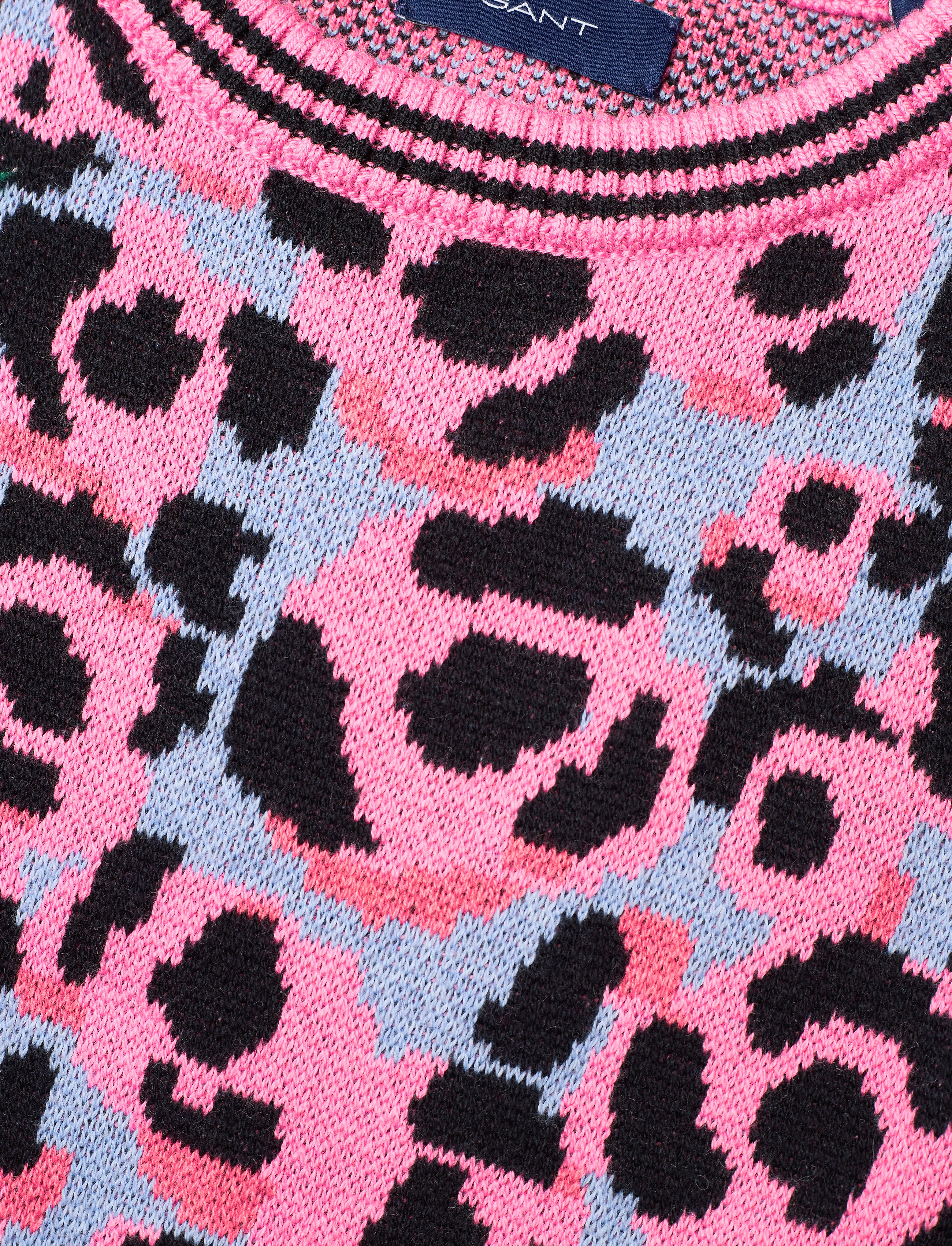 GANT - D1. GANT LEOPARD JAQUARD CREW - sea pink - 3