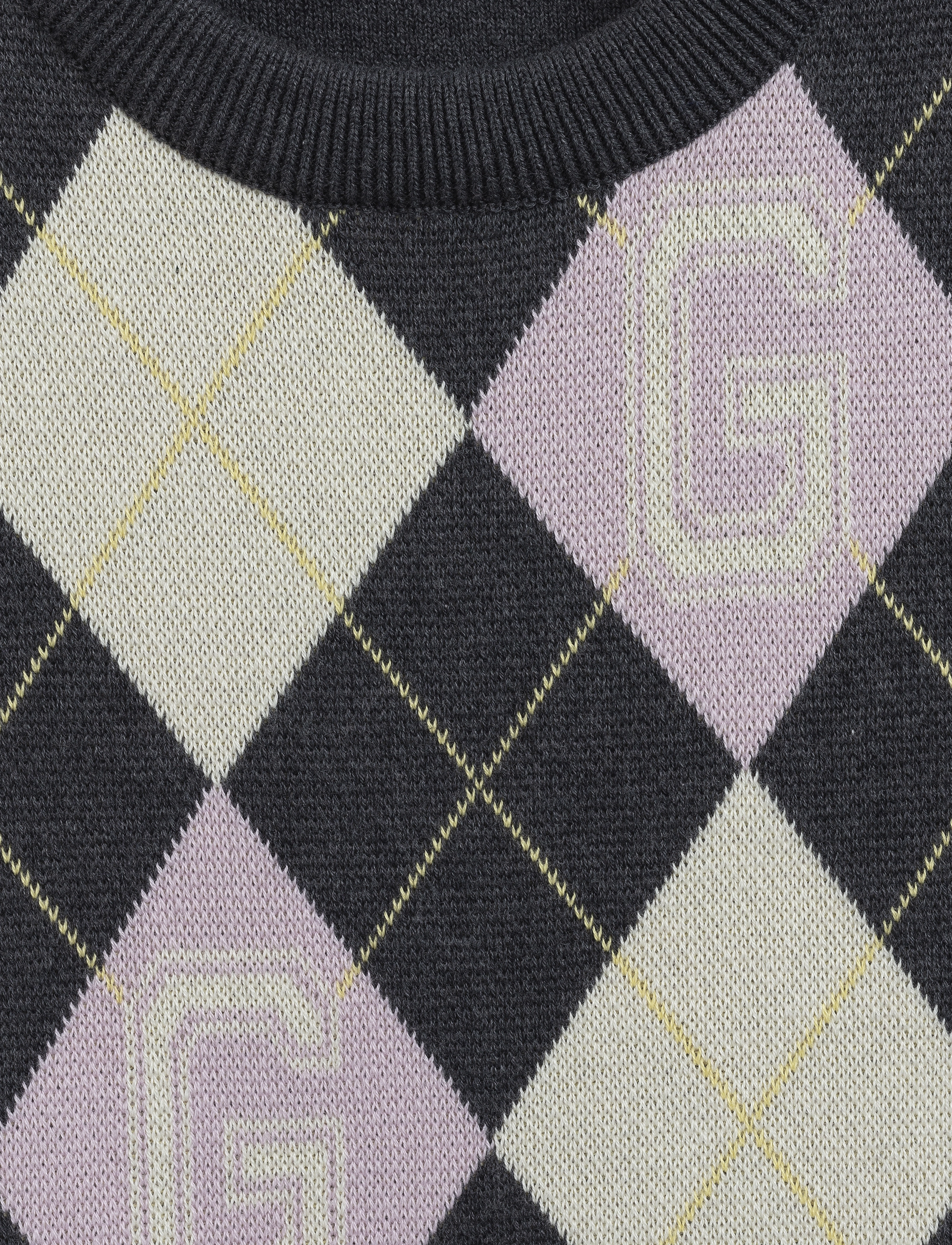 GANT - D2. ARGYLE KNIT VEST - dk charcoal melange - 3