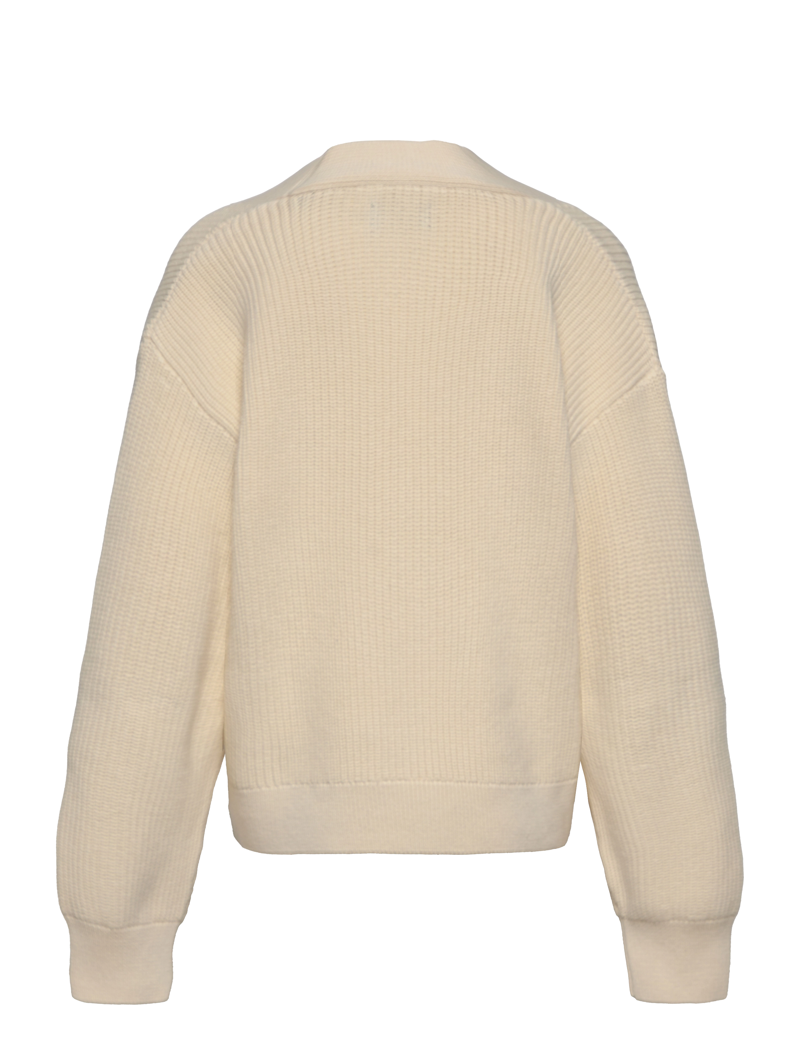GANT - D2. RIB CARDIGAN - cream - 1