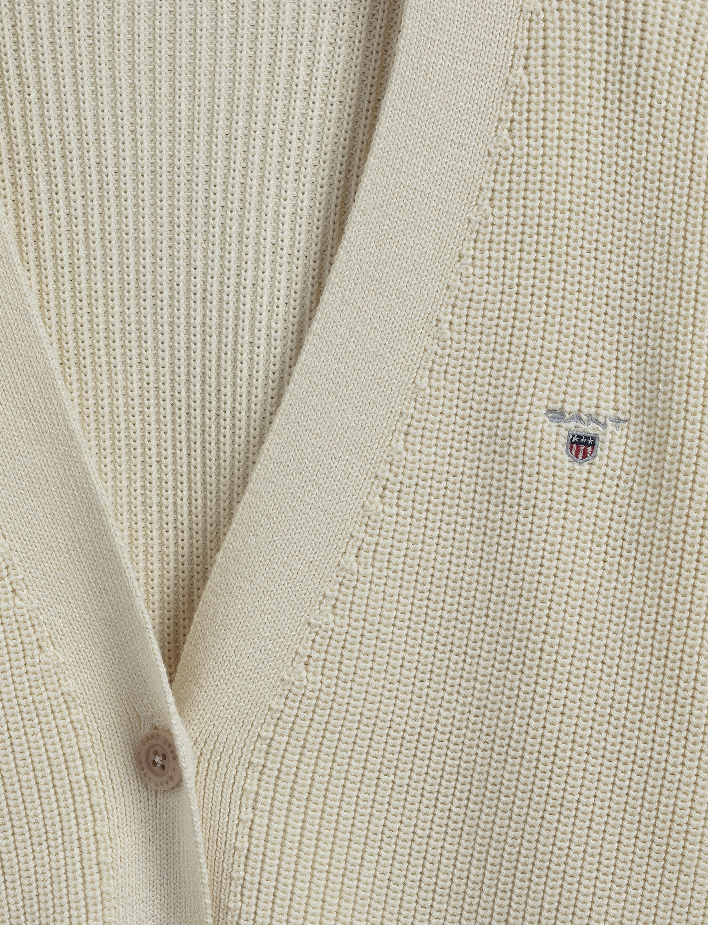 GANT - D2. RIB CARDIGAN - cream - 3