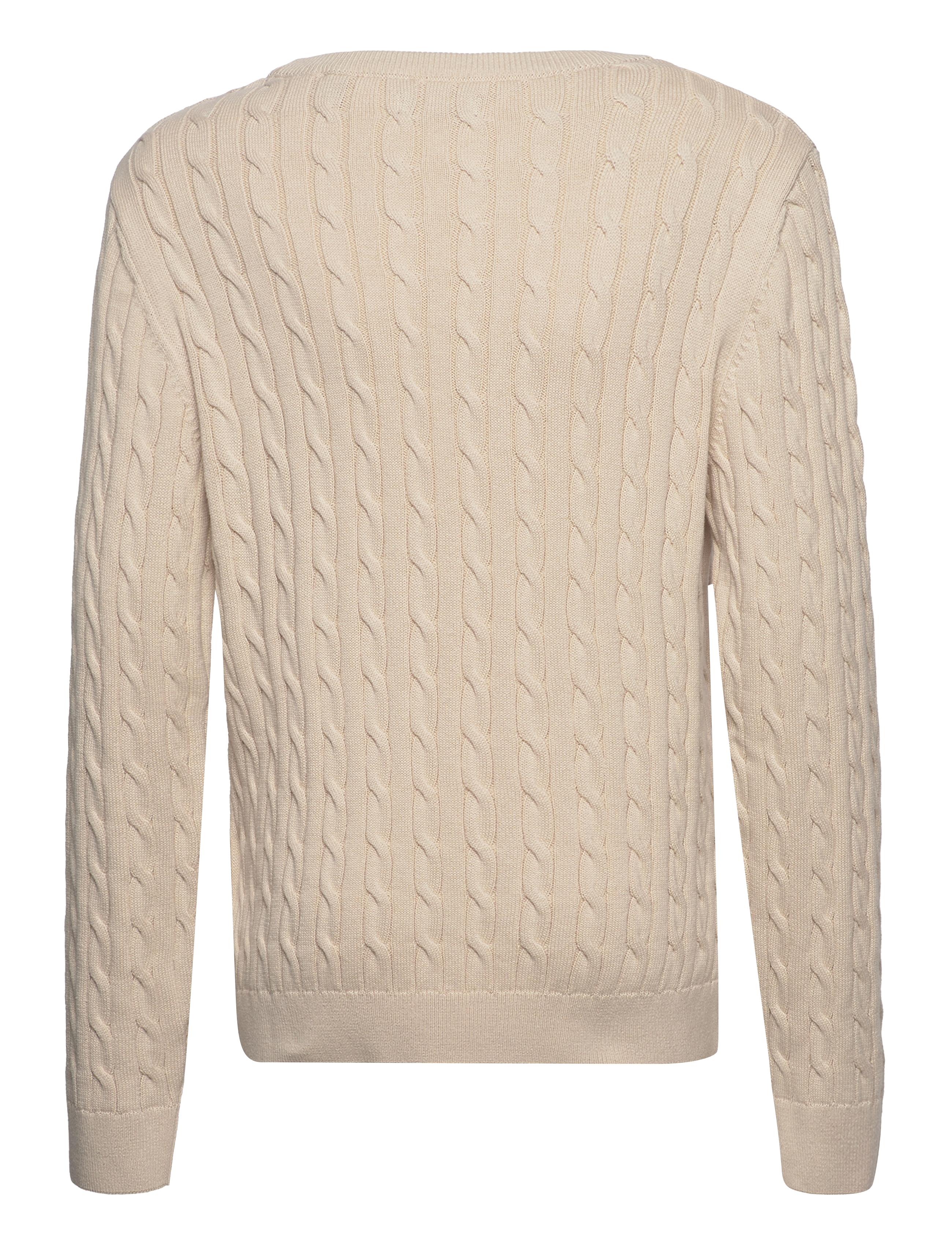 GANT - D1. COTTON CABLE CREW - putty - 1
