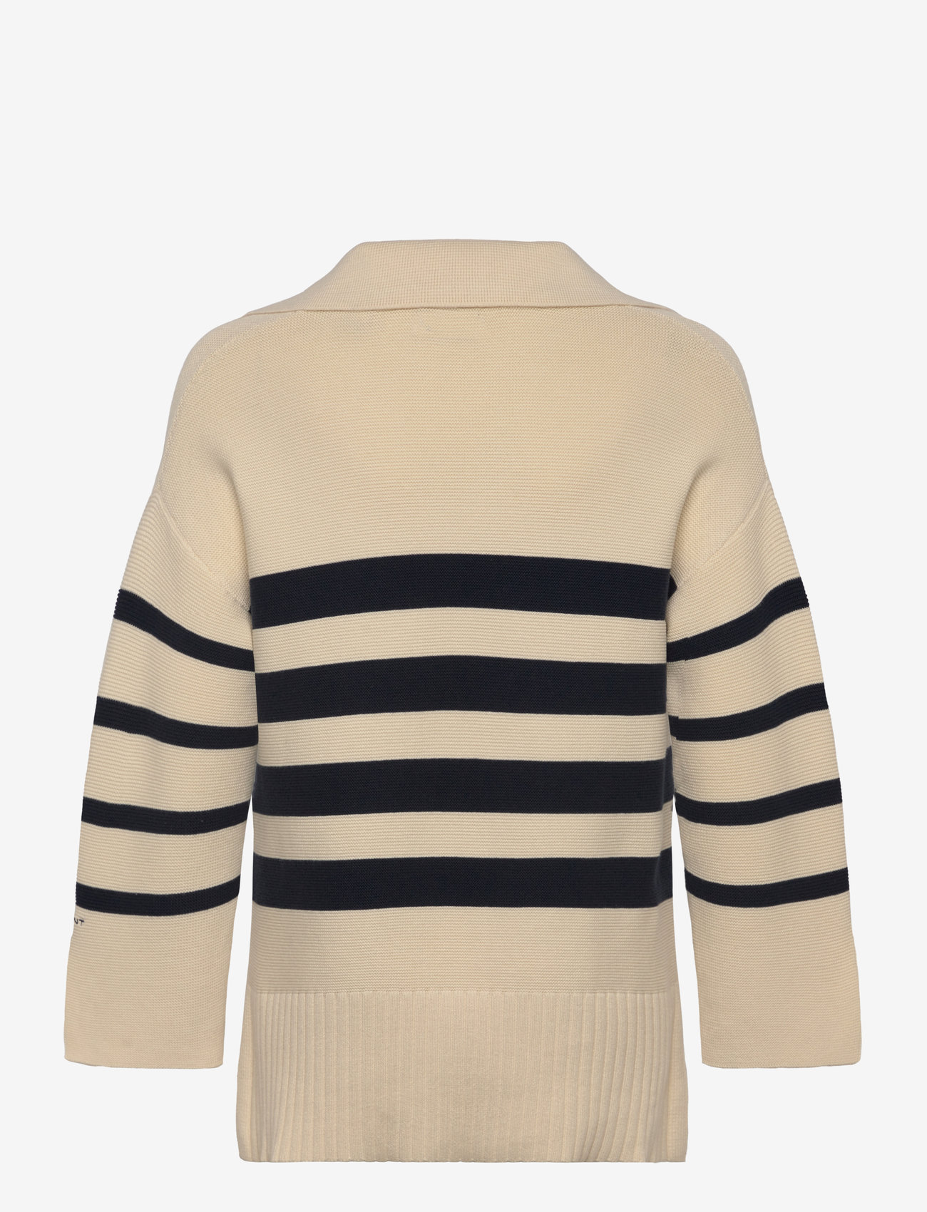 GANT - STRIPED BRETON KNITTED SWEATER - jumpers - cream - 1