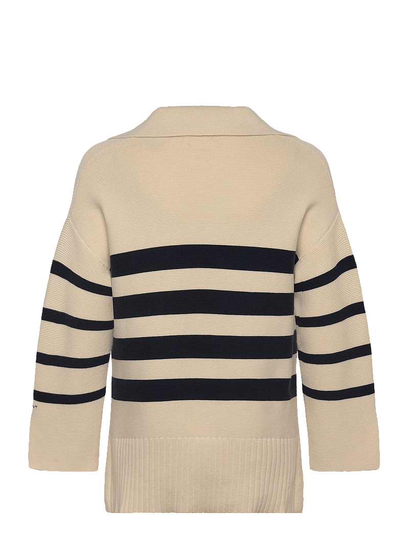 GANT - STRIPED BRETON KNITTED SWEATER - jumpers - cream - 1