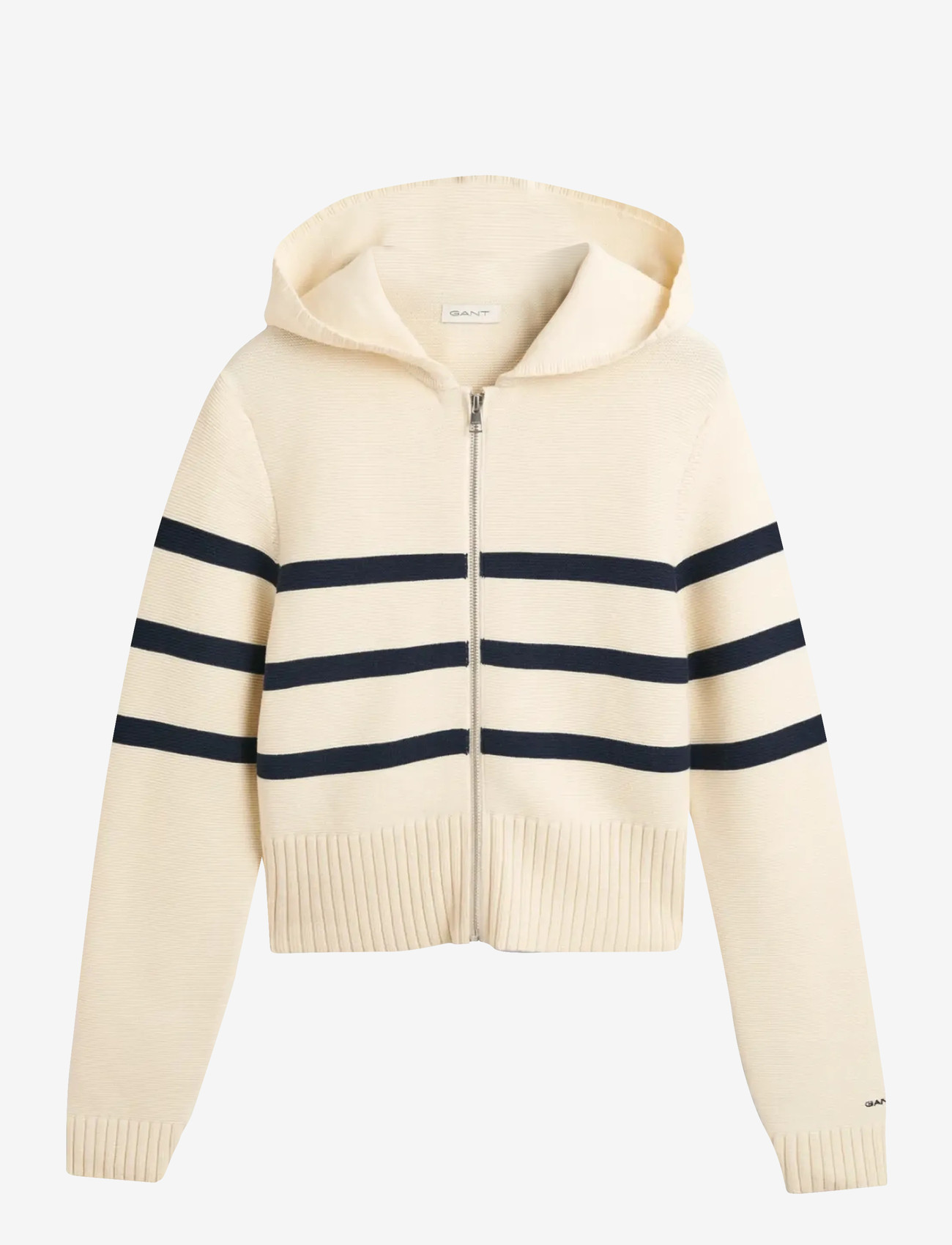 GANT - STRIPED BRETON KNIT SWEATER - hættetrøjer - cream - 0