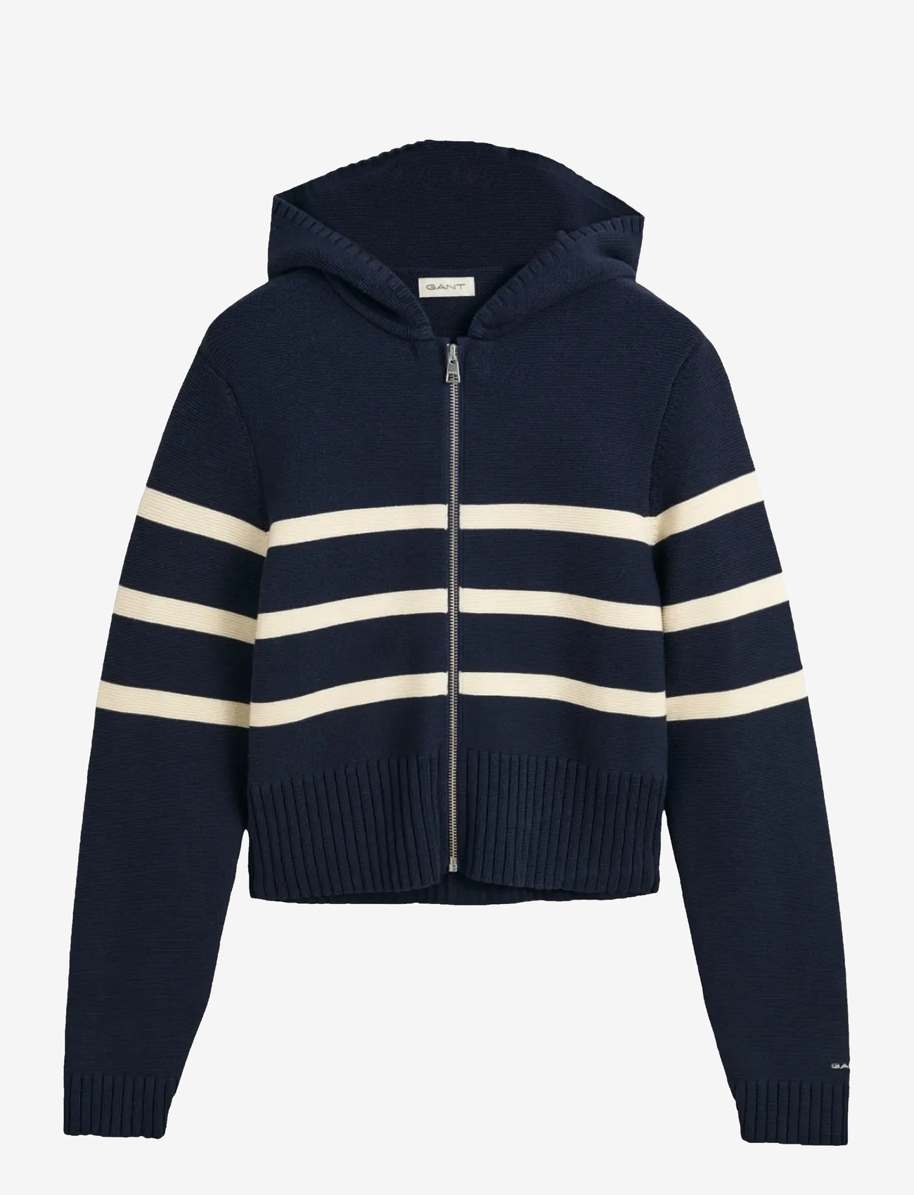 GANT - STRIPED BRETON KNIT SWEATER - hoodies - evening blue - 0