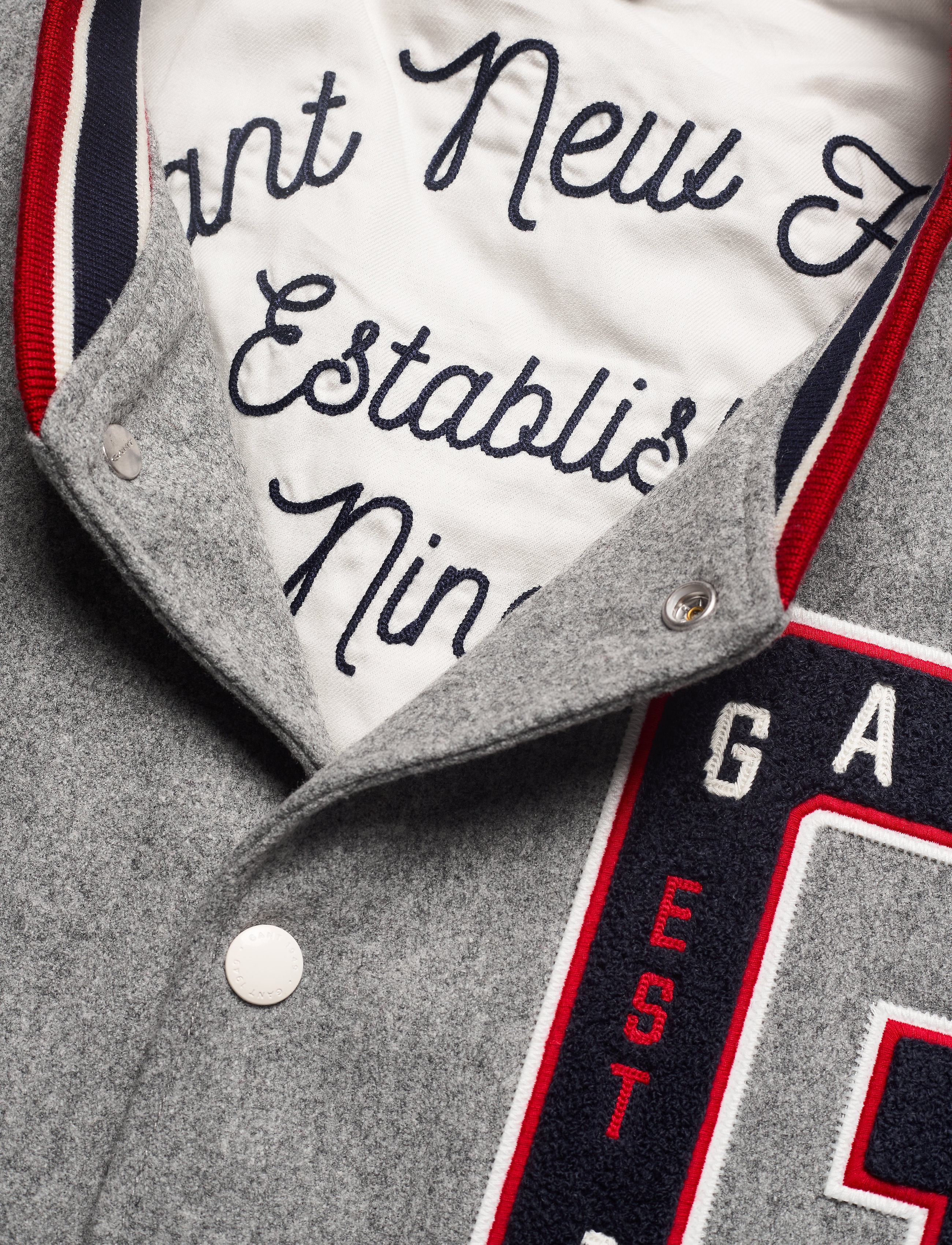 GANT - D1. MELTON VARSITY JACKET - dark grey melange - 2