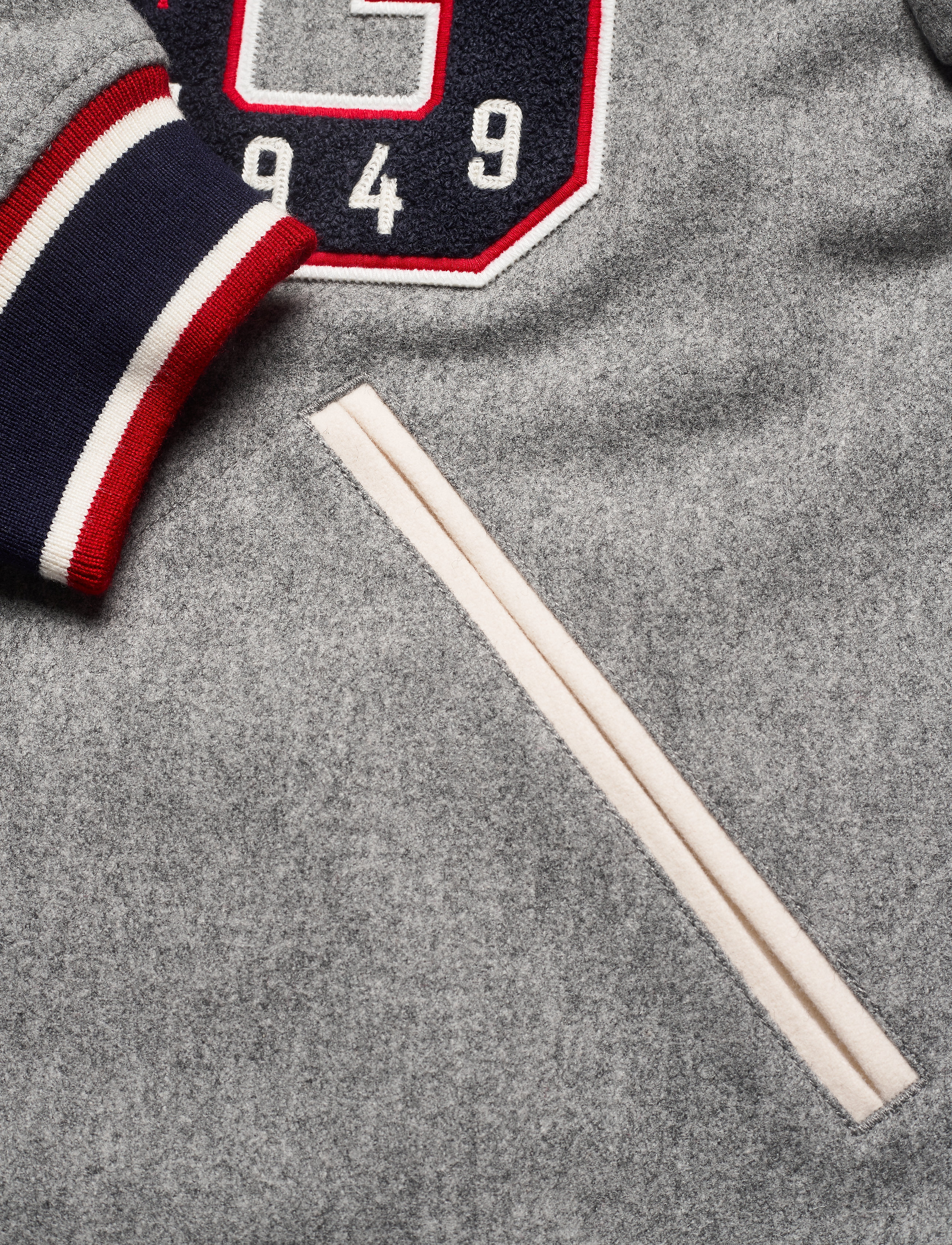 GANT - D1. MELTON VARSITY JACKET - dark grey melange - 3