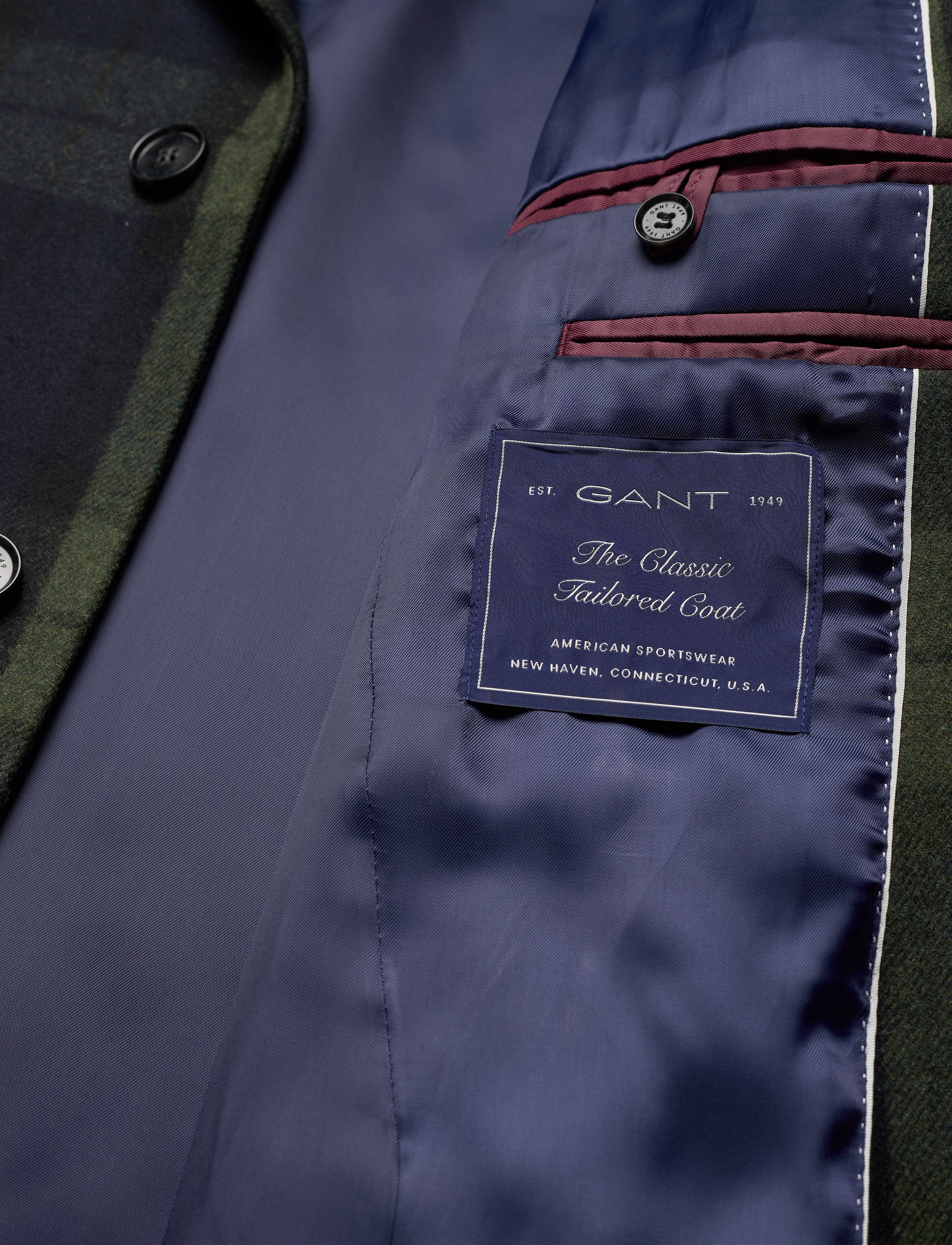 GANT - D1. THE CHECKED COAT - dark cactus - 3