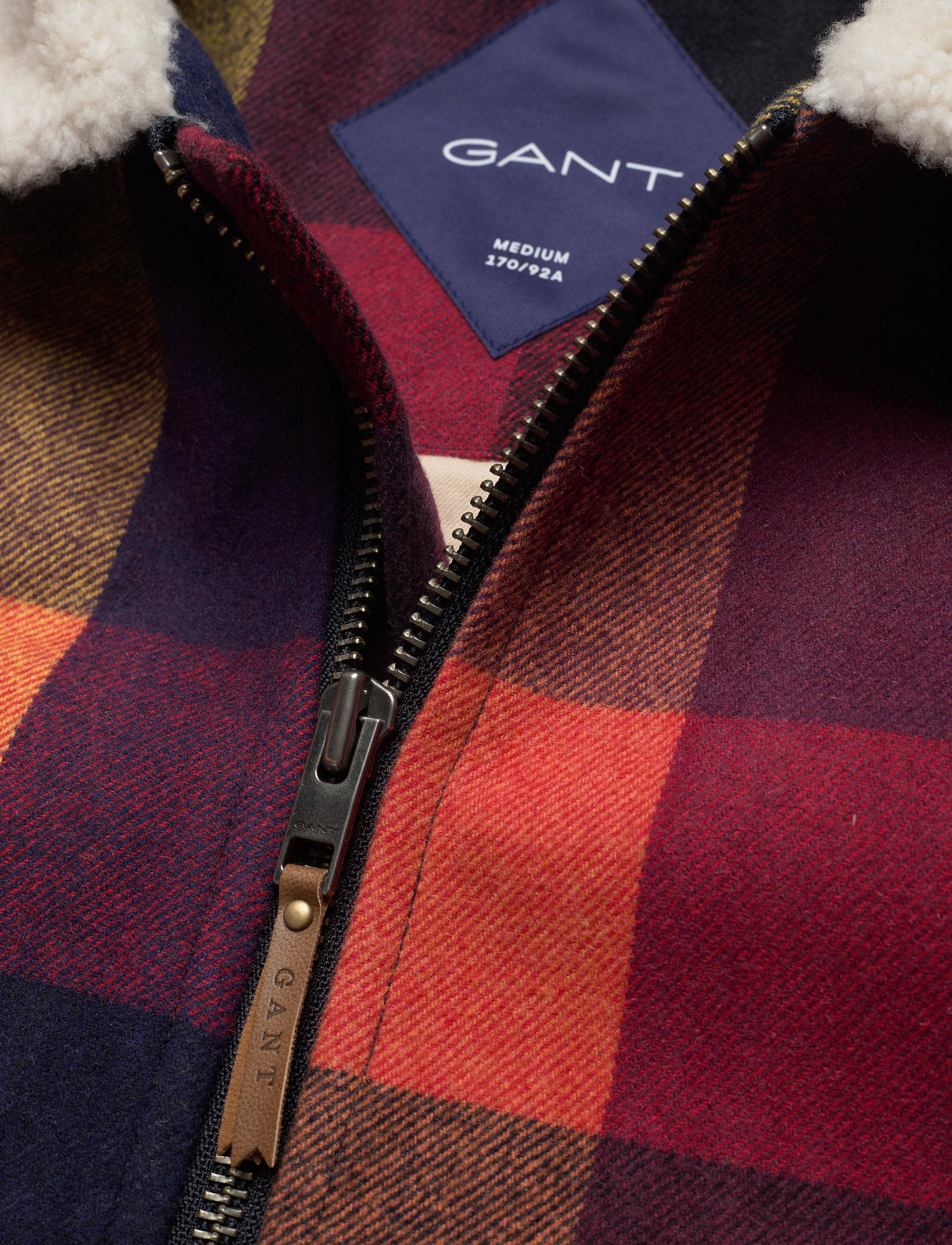 GANT - D2. WOOL CHECK FLIGHT JACKET - port red - 2
