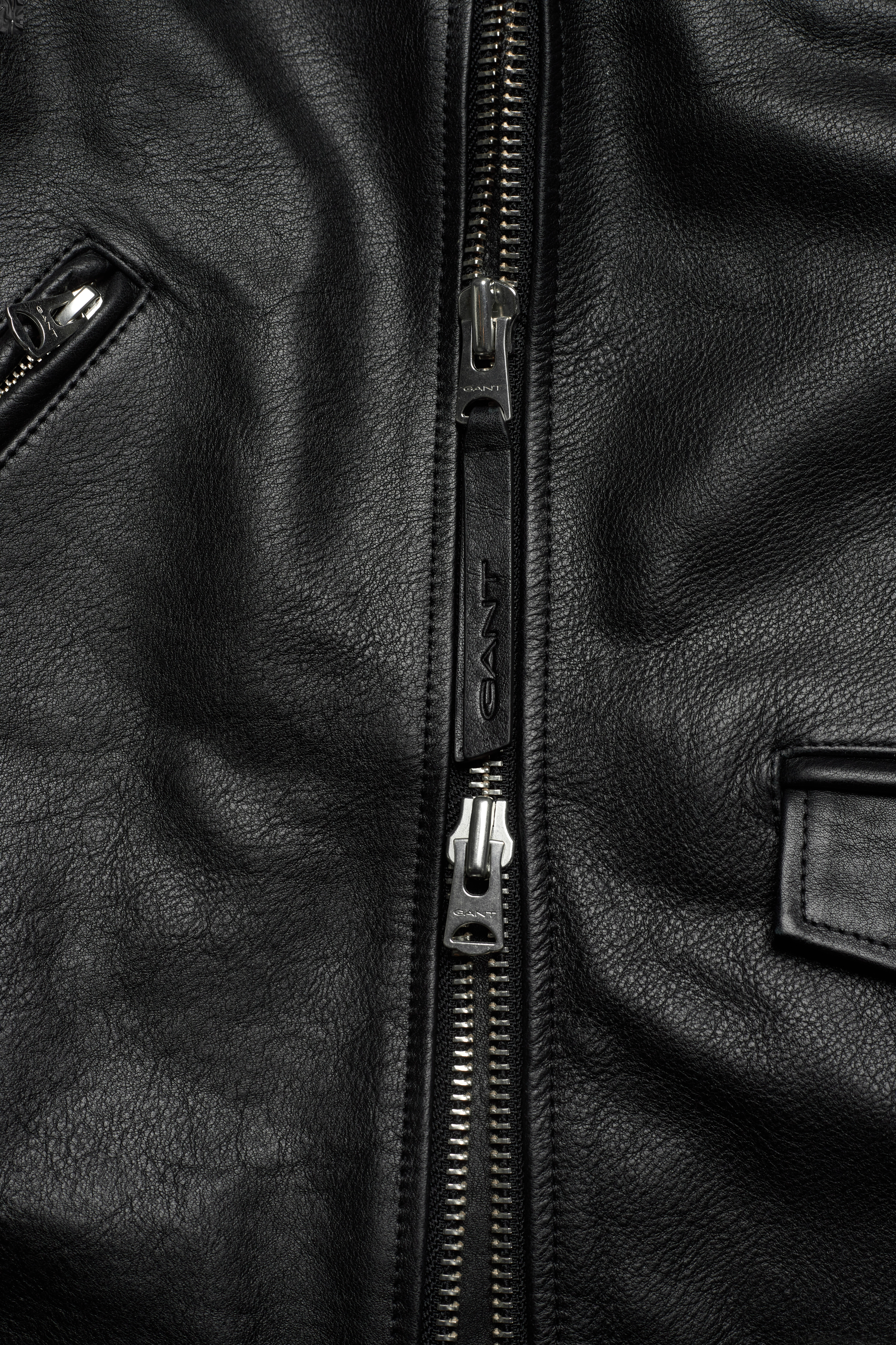 GANT - D1. LEATHER BIKER JACKET - black - 3