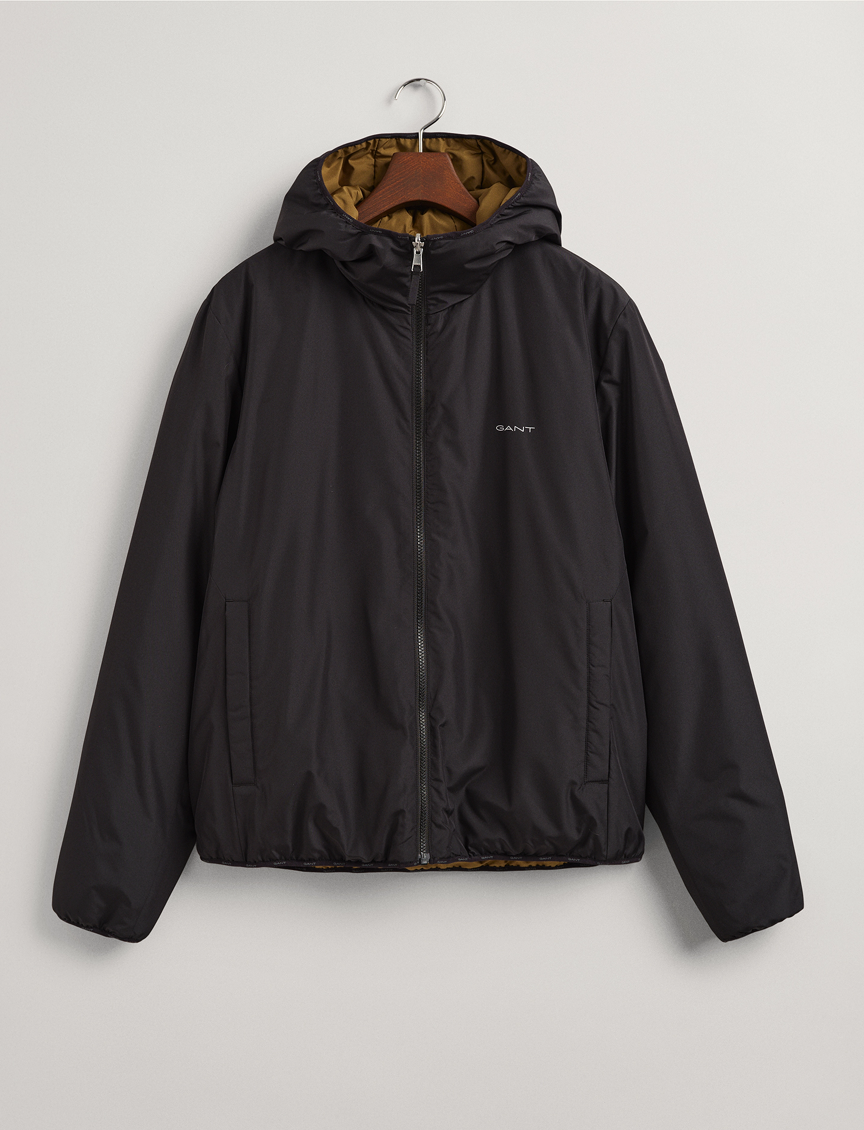 GANT - D1. REVERSIBLE HOODED JACKET - ebony black - 4