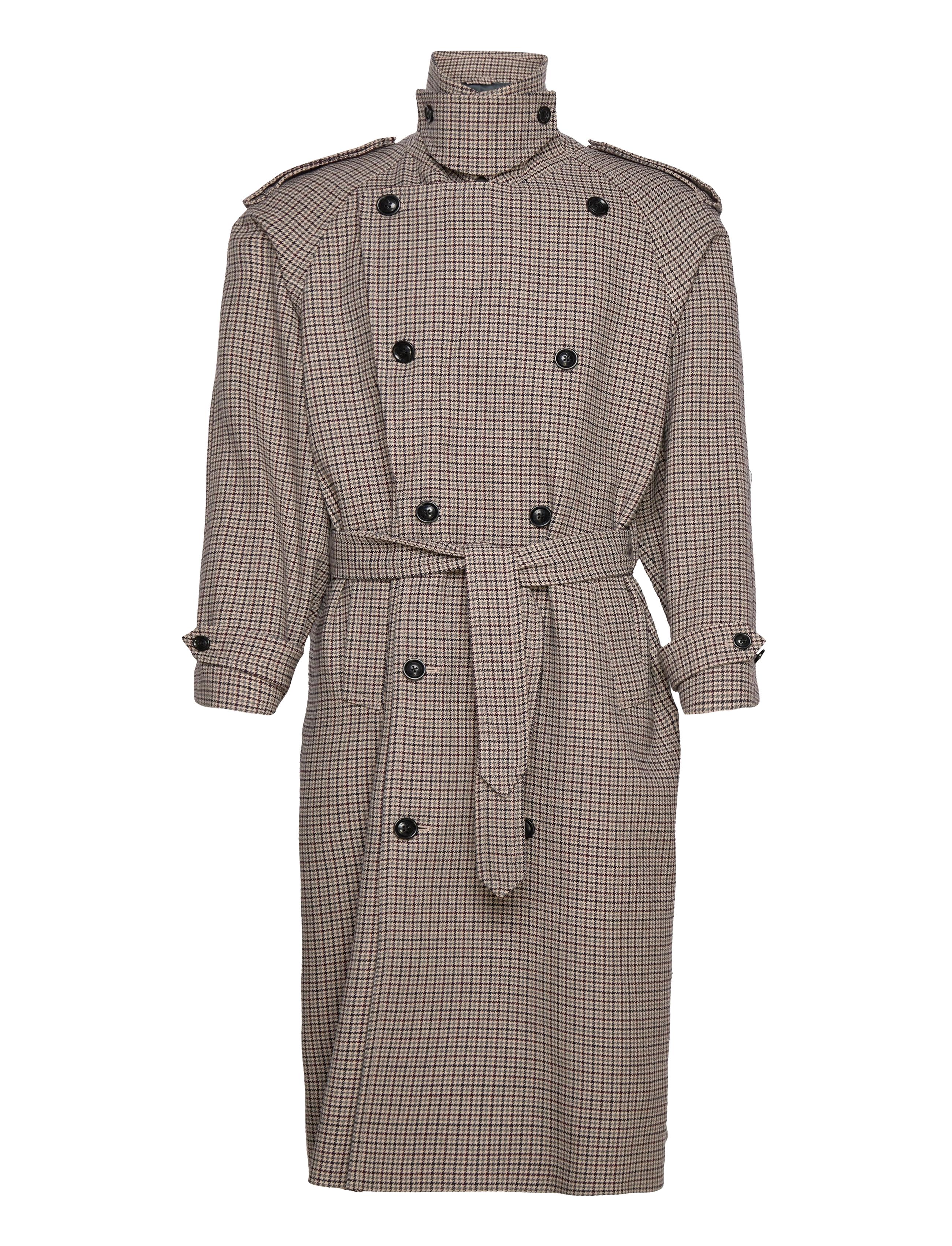 GANT - D1. HOUNDSTOOTH WOOL TRENCH COAT - putty - 2