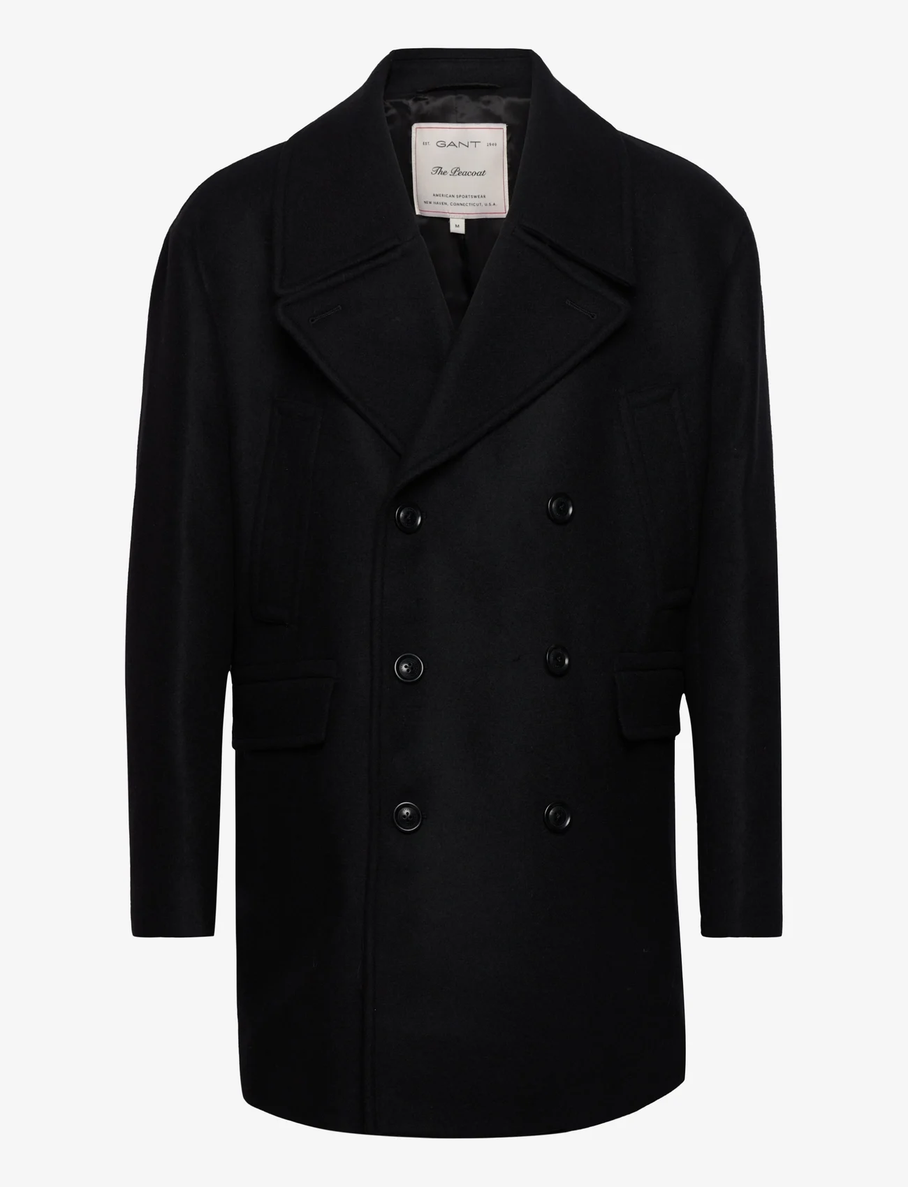 GANT - D1. OVERSIZED WOOL PEACOAT - winter jackets - ebony black - 0