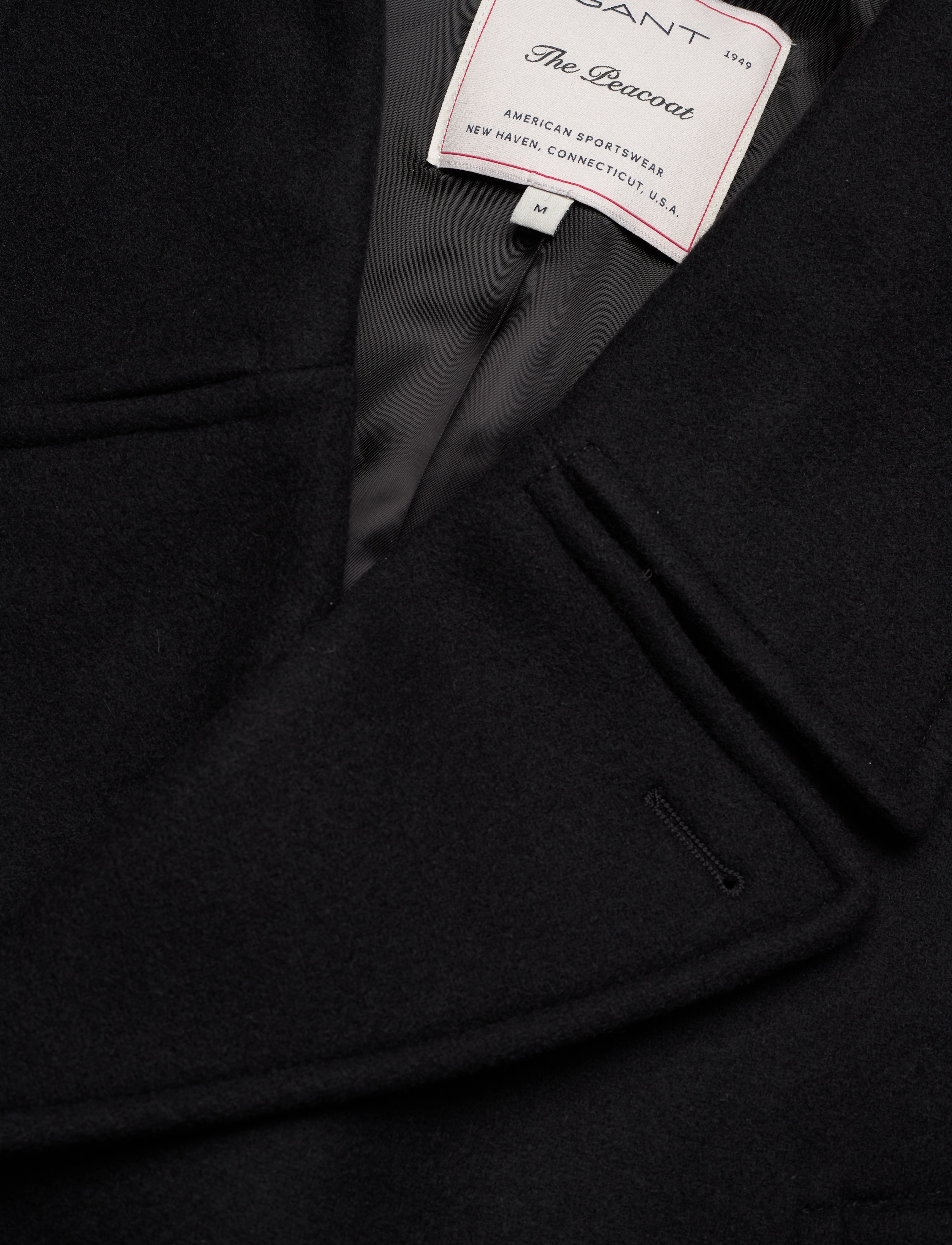 GANT - D1. OVERSIZED WOOL PEACOAT - ebony black - 2