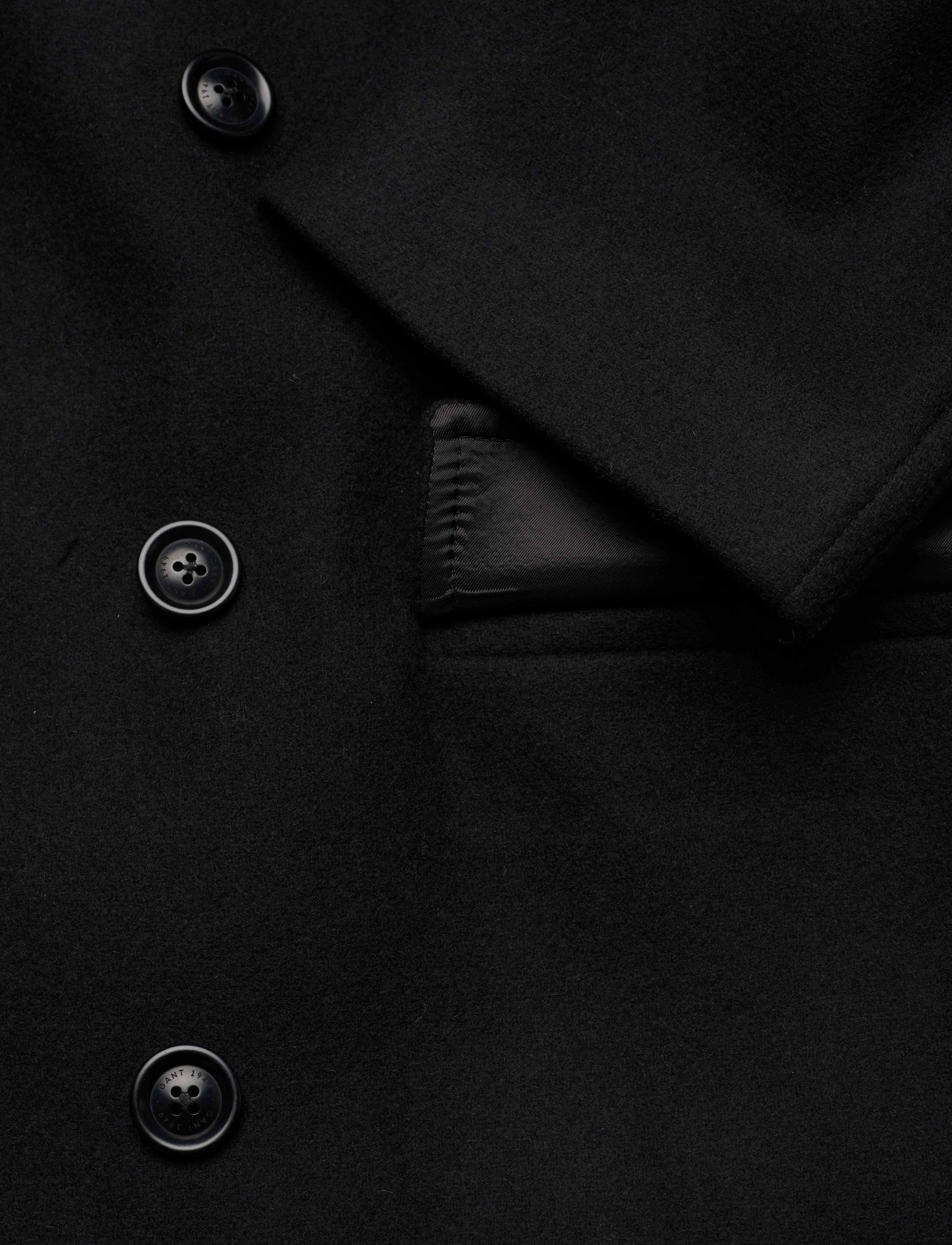 GANT - D1. OVERSIZED WOOL PEACOAT - ebony black - 3