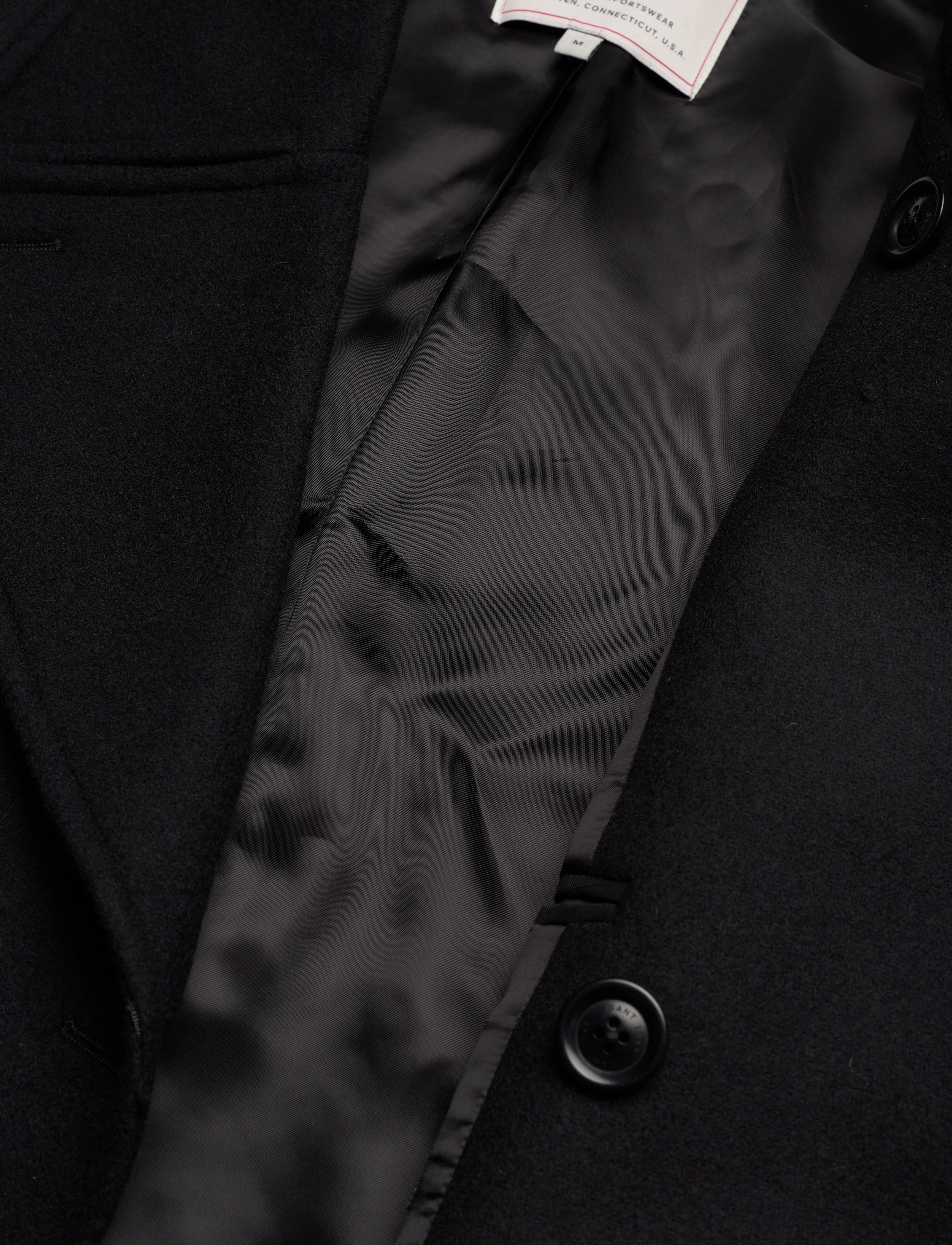 GANT - D1. OVERSIZED WOOL PEACOAT - ebony black - 4