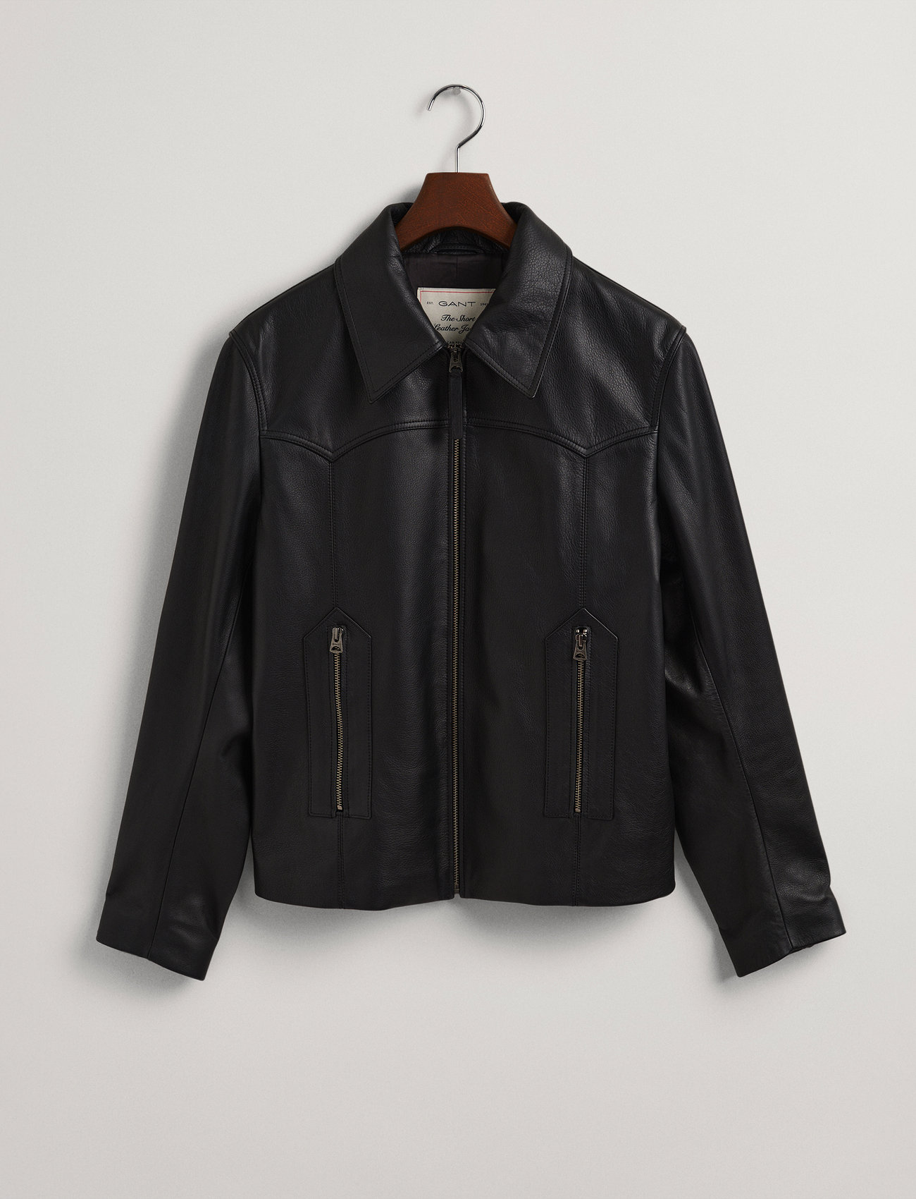 GANT - D1. SHORT LEATHER JACKET - black - 4