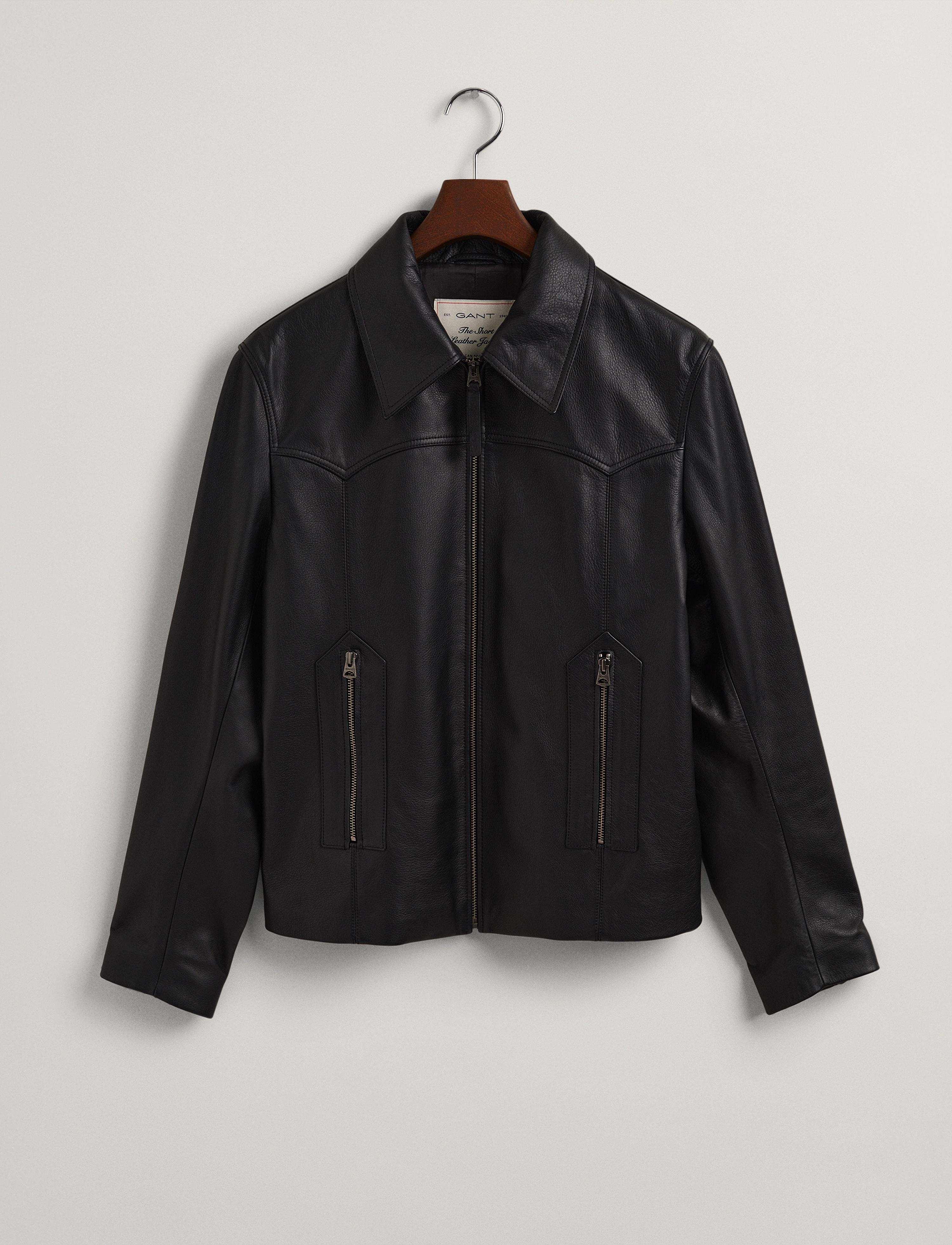 GANT - D1. SHORT LEATHER JACKET - black - 4