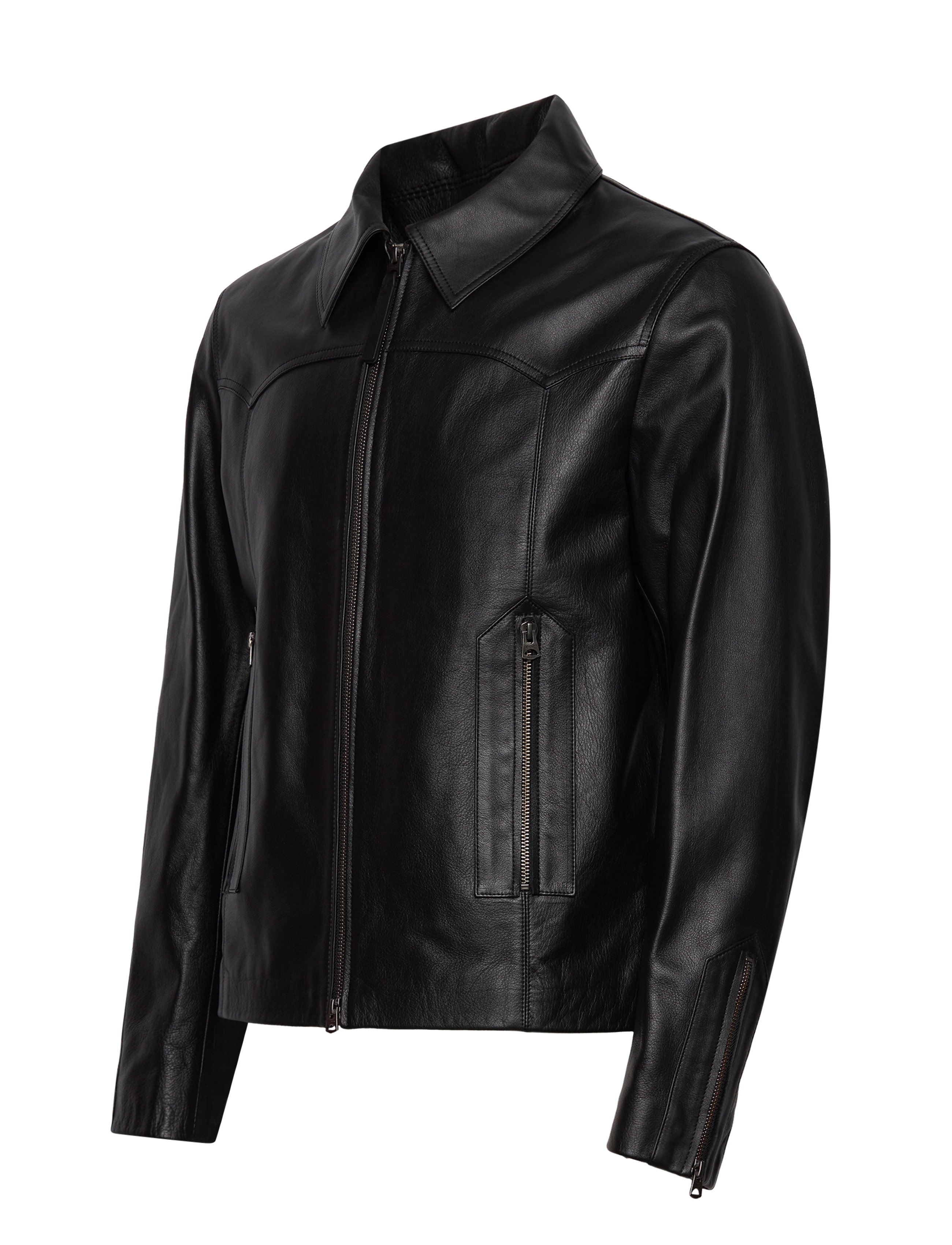 GANT - D1. SHORT LEATHER JACKET - black - 3
