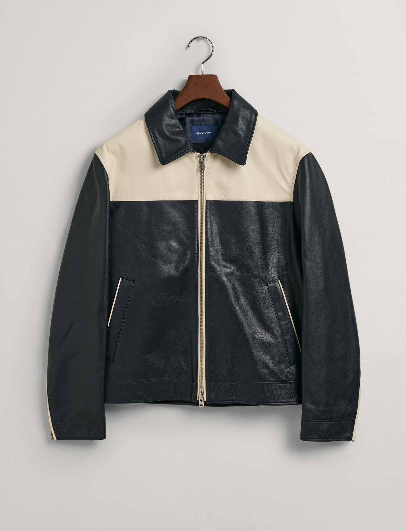 GANT - D2. SHORT LEATHER JACKET - navy - 5