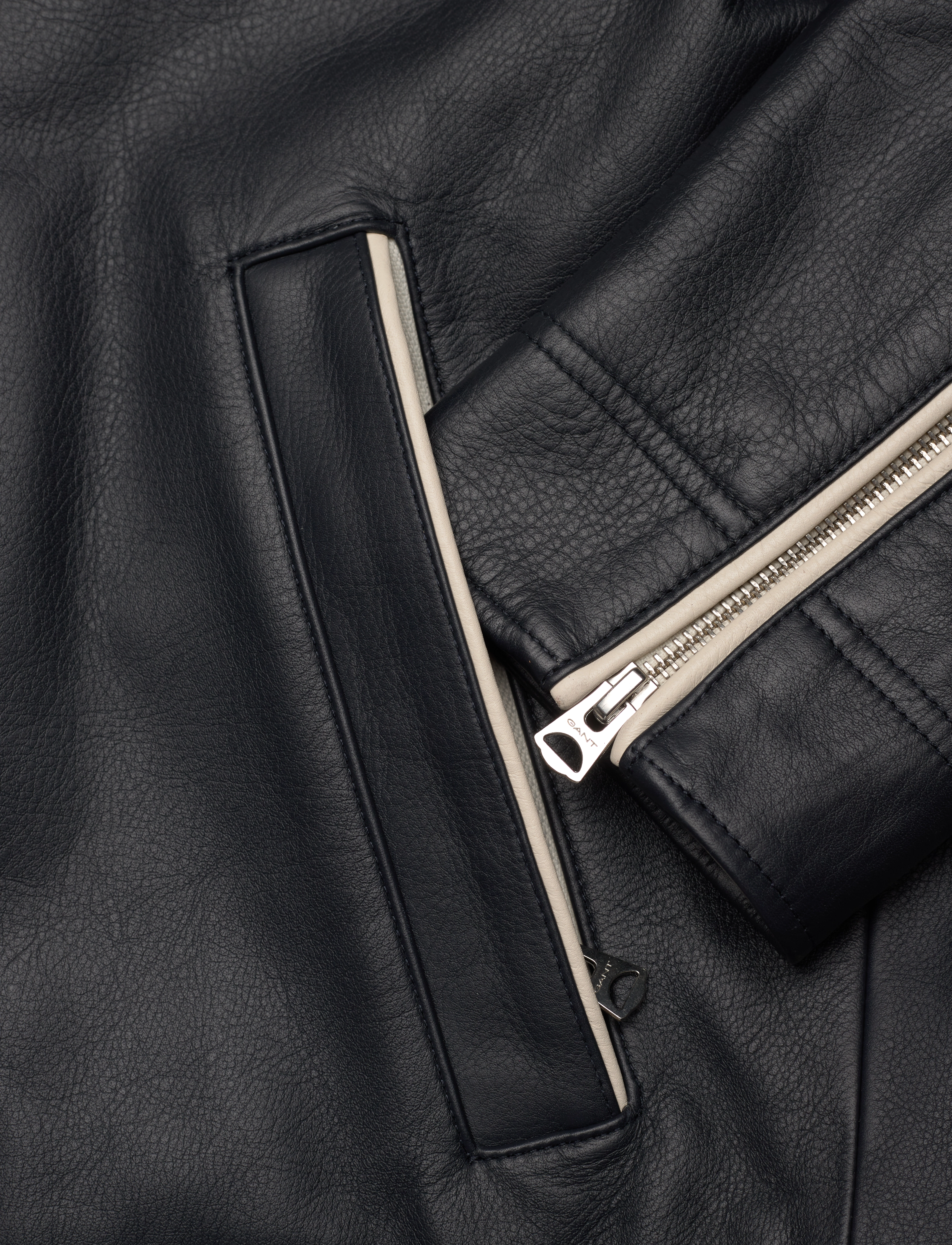 GANT - D2. SHORT LEATHER JACKET - navy - 3