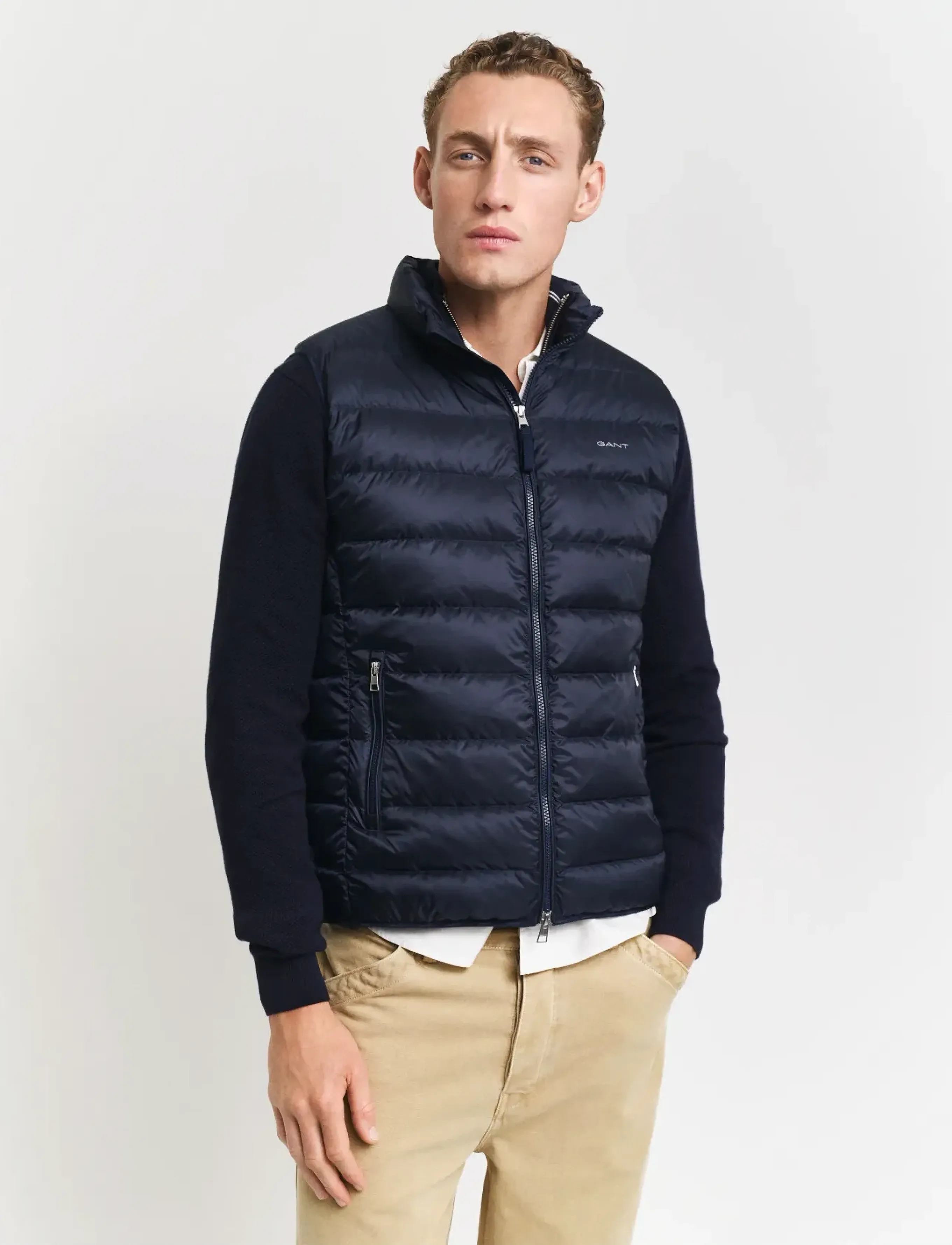 Gant Light Down Vest, 3XL, Oberbekleidung, Marineblau - Westen, Männerswear