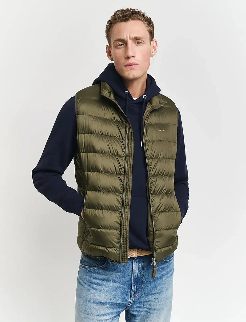 GANT - LIGHT DOWN VEST - jakker og frakker - juniper green - 0